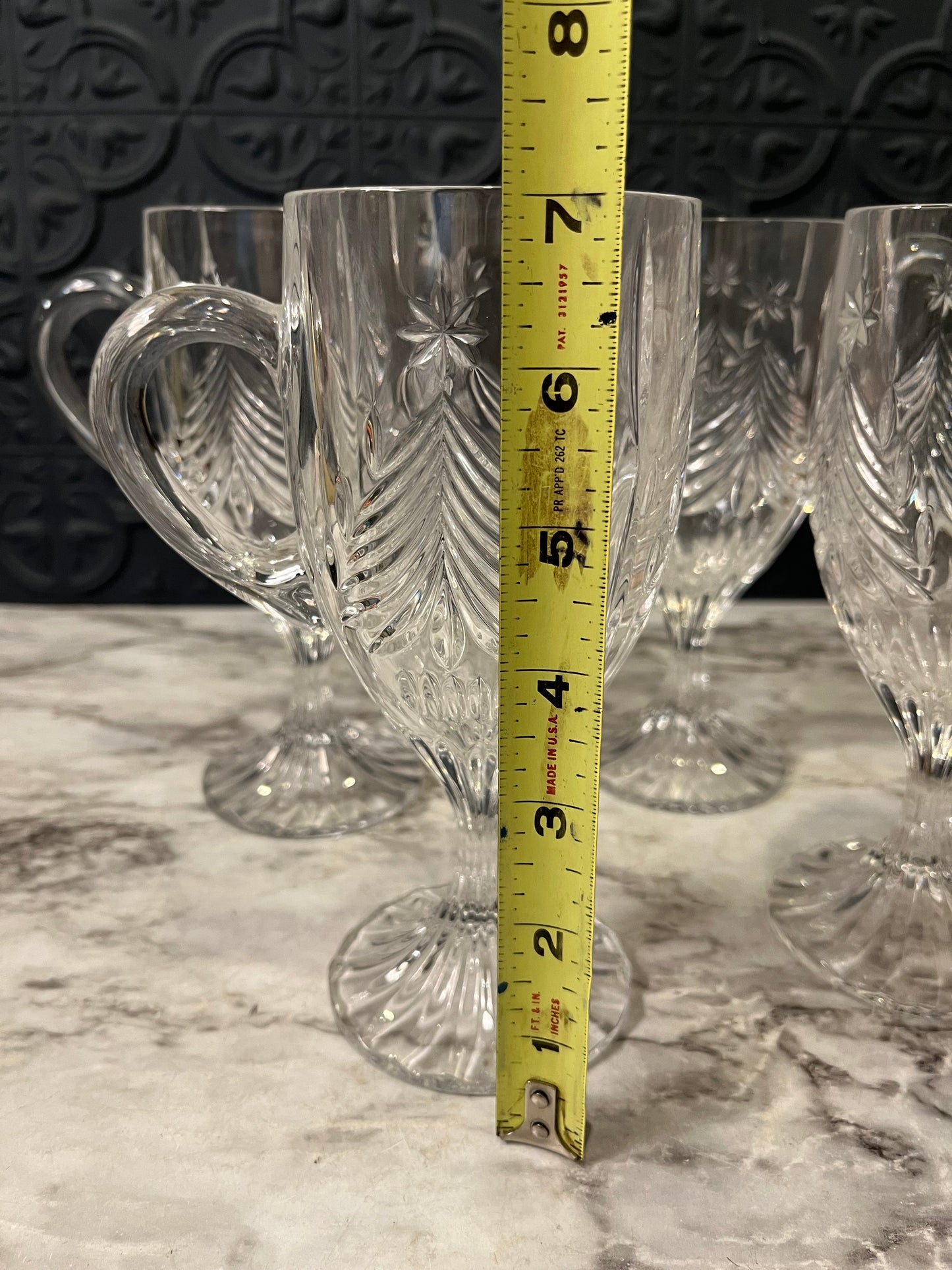 Mikasa Crystal Christmas Tree Stemmed mug set of 4