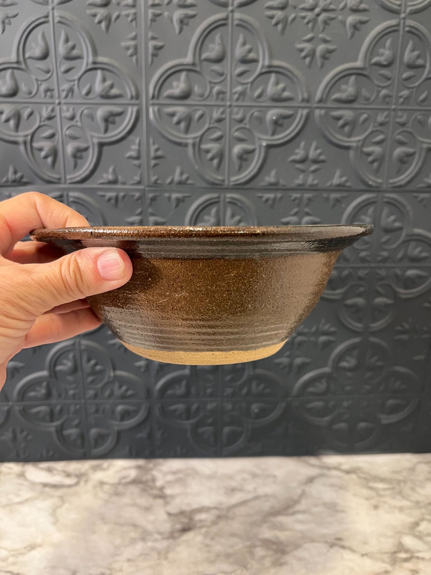 Brown/Blue Pottery Bowl (to Kim)