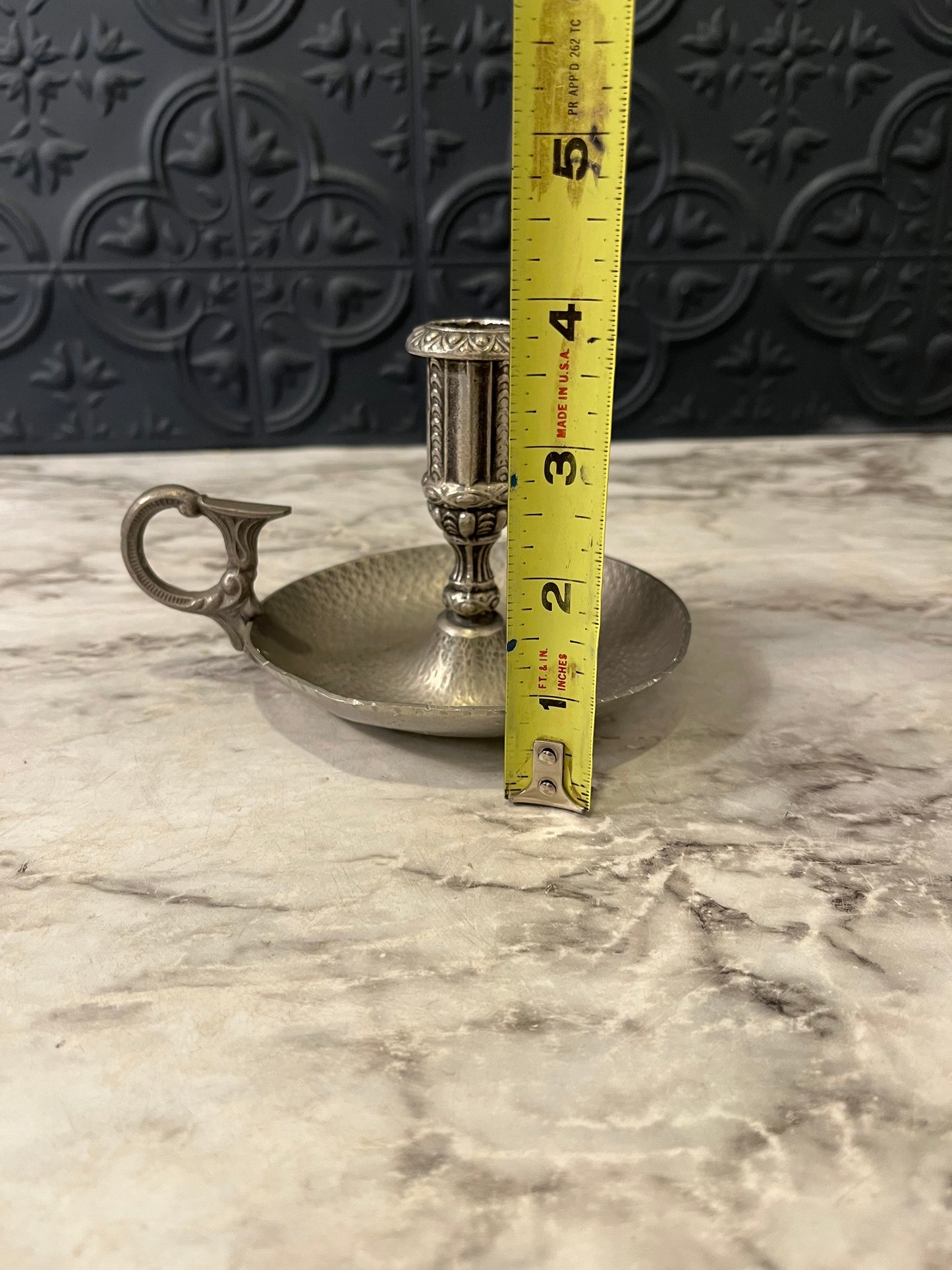Norwegian BK Tinn Pewter Chamber Stick