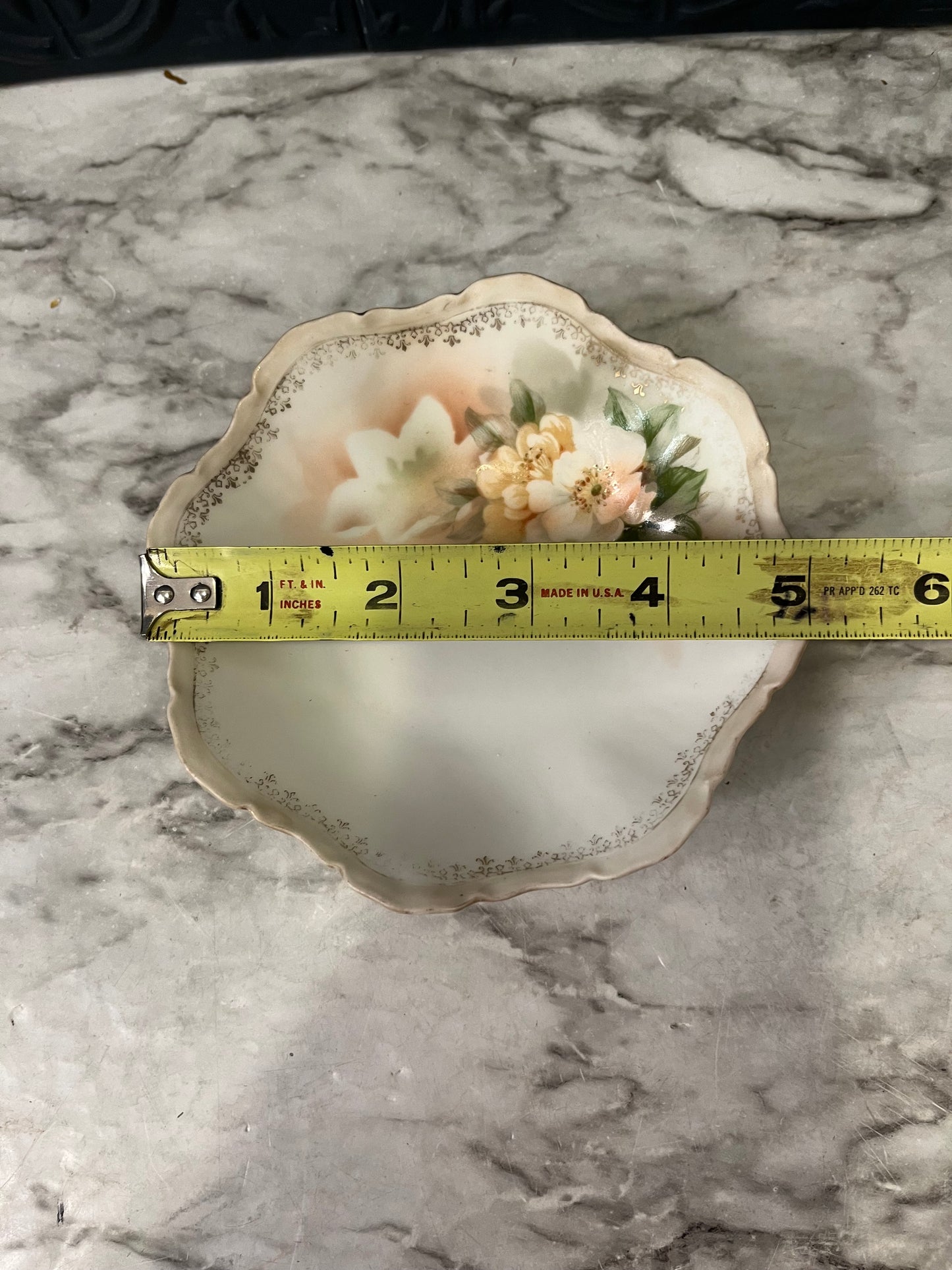 Porcelain Trinket Dish with Floral Design