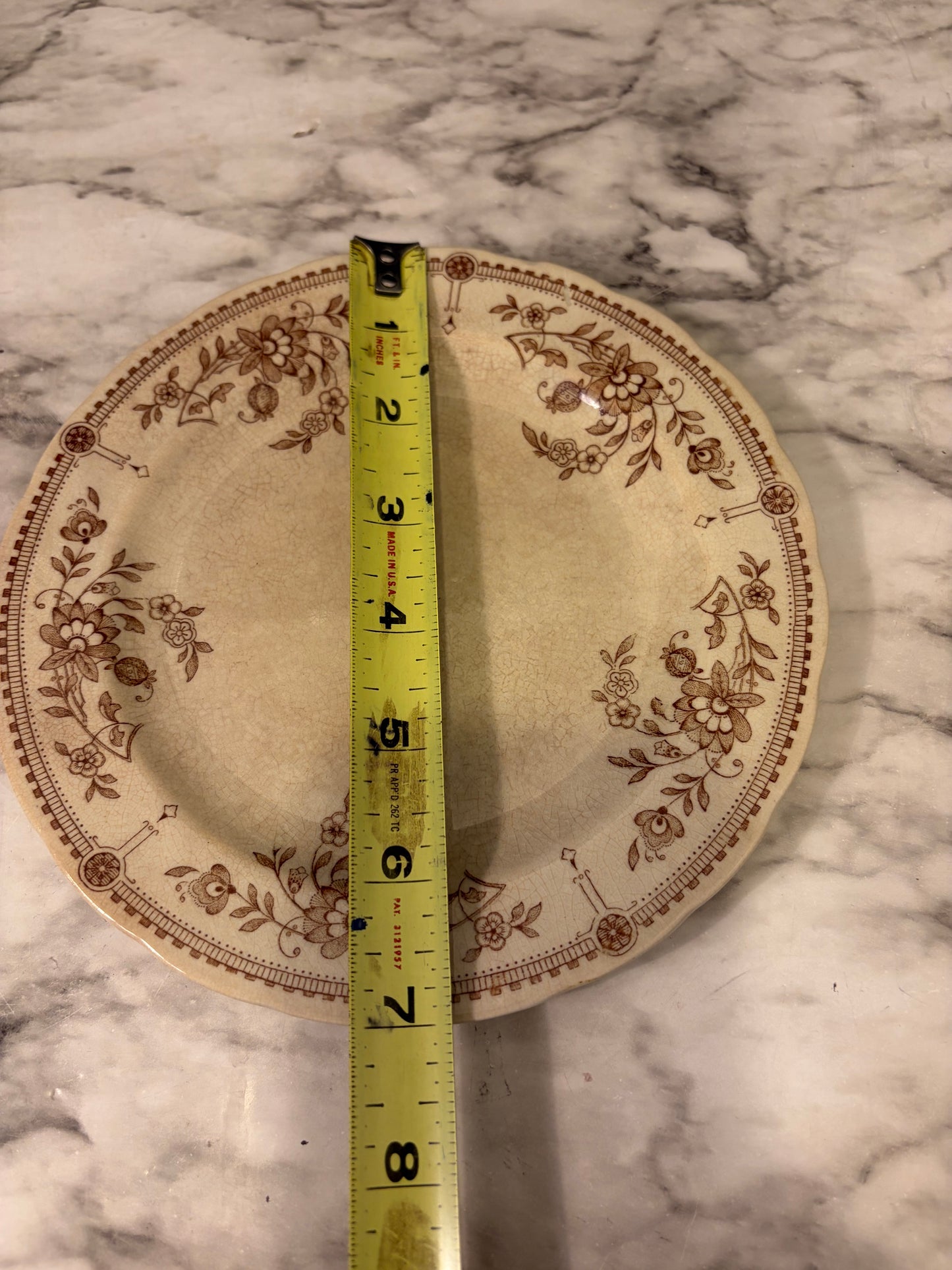 Melton Brown Transferware Plate 7"