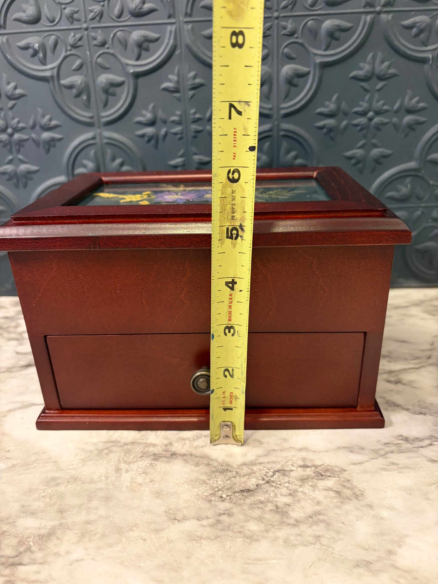 Jewelry Box with Purple Dried Flower