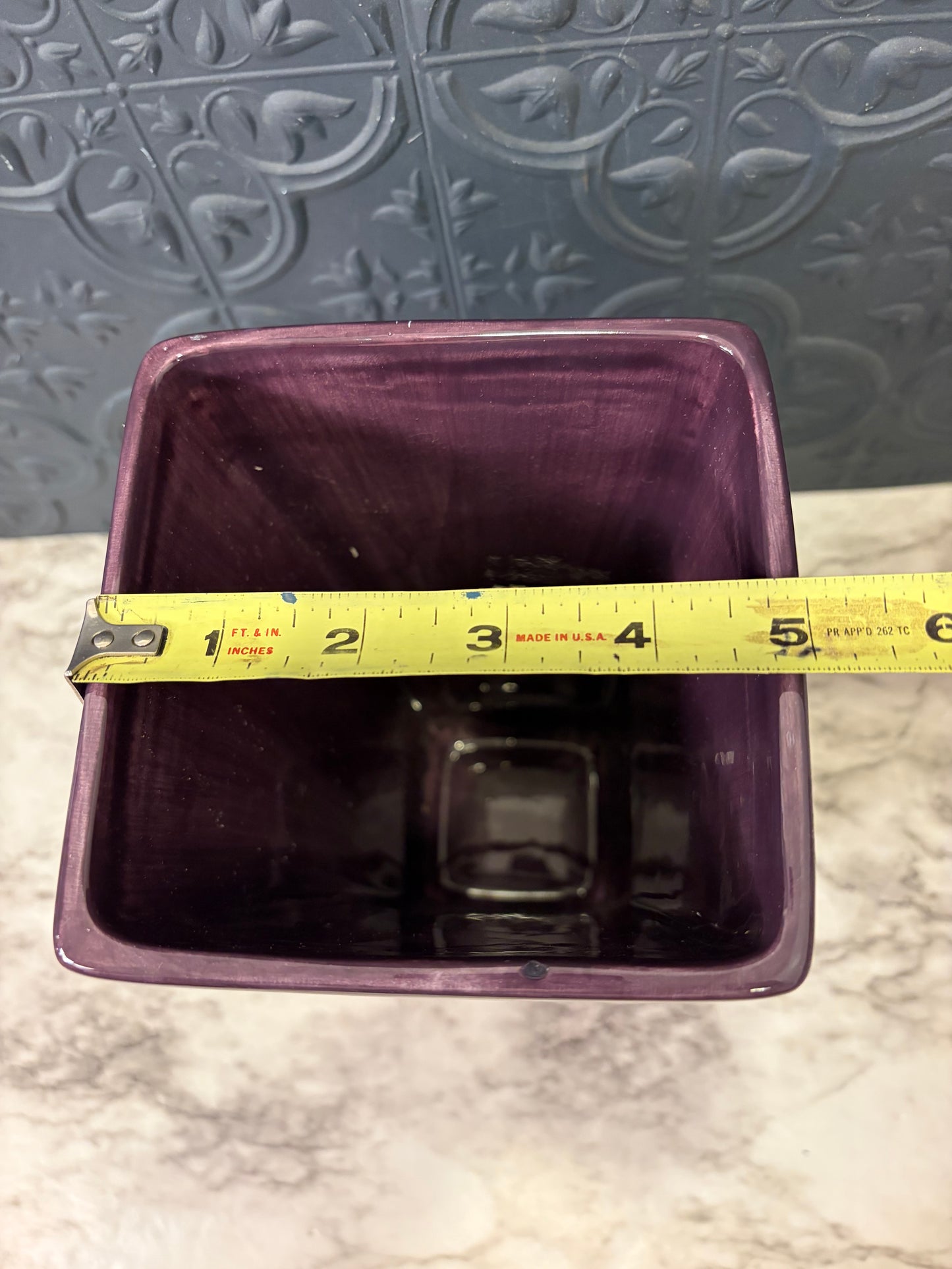 Ceramic Glazed Purple Pottery Barn Vase