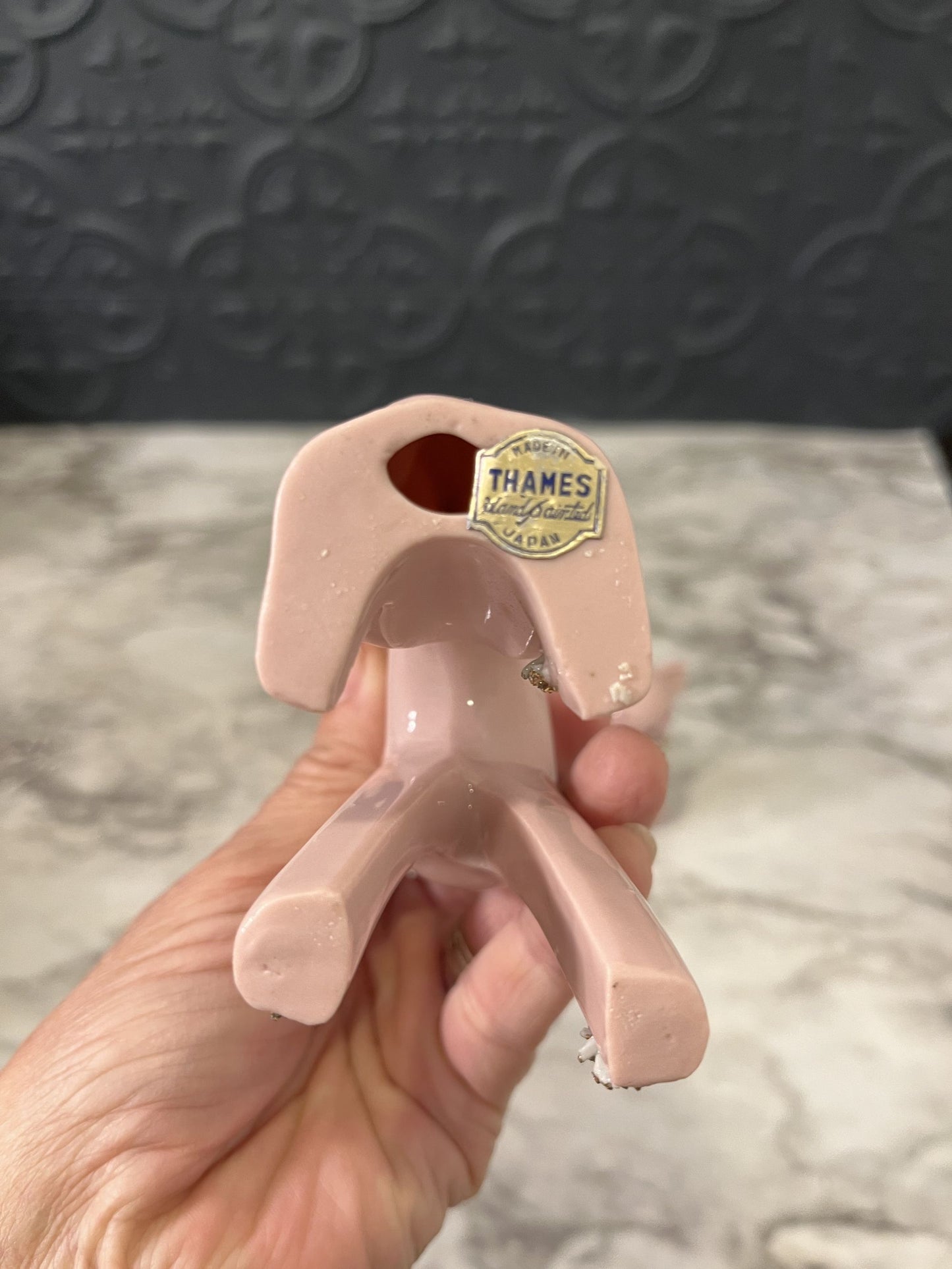 Pink porcelain cats x3