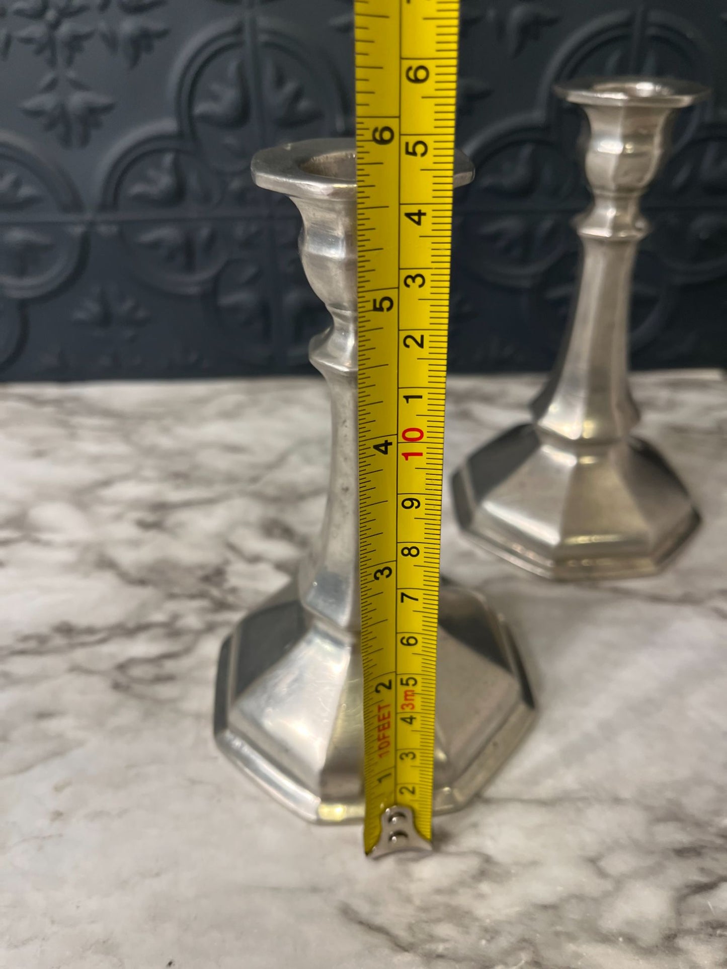 Norsk Tinn Pewter Candle Holder x 2