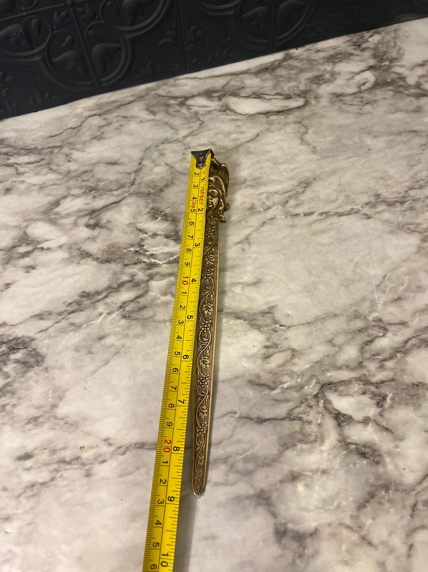 Brass Letter Opener with Woman and Floral detail