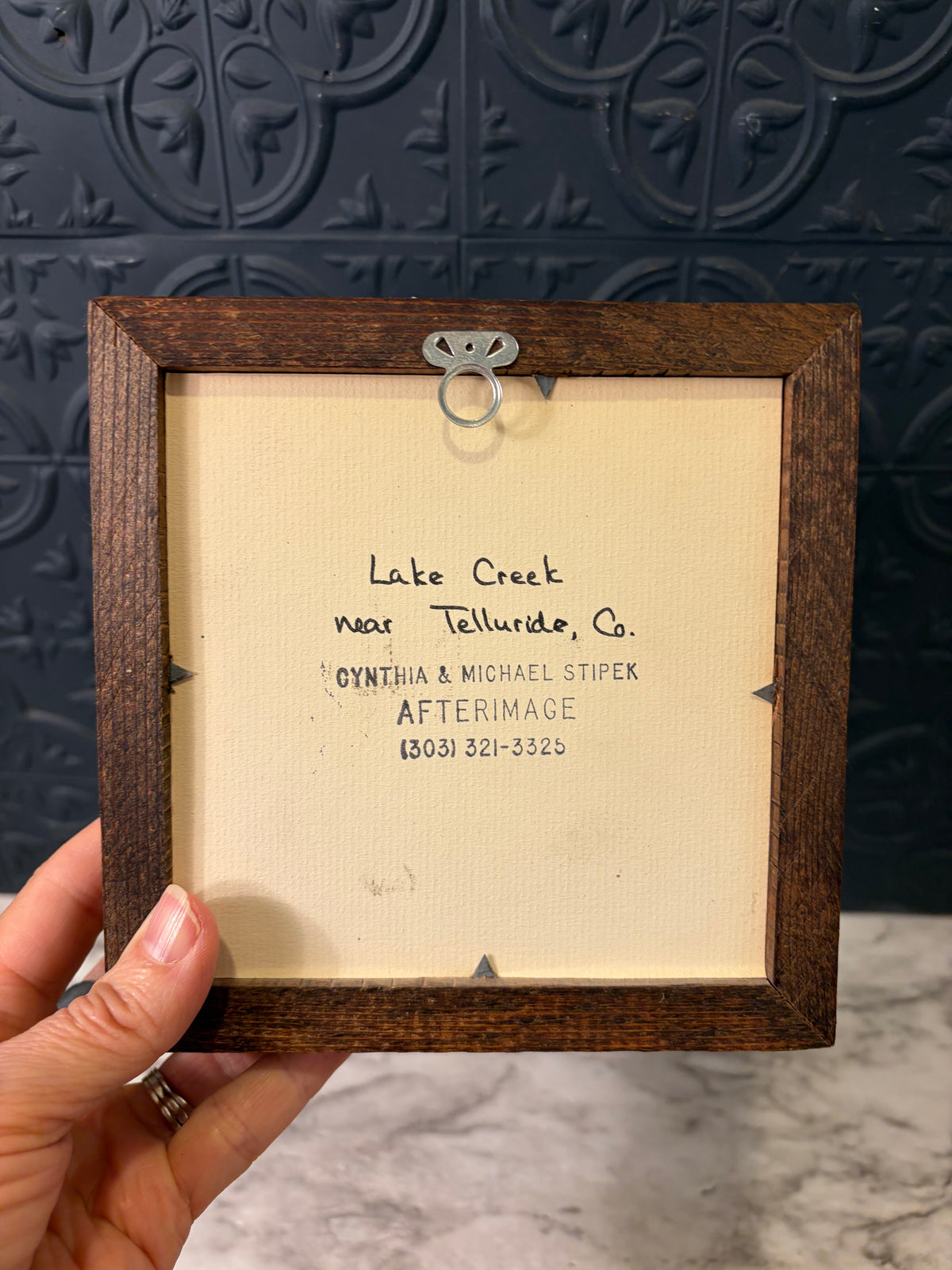 Photo of Lake Creek in Square Brown Frame