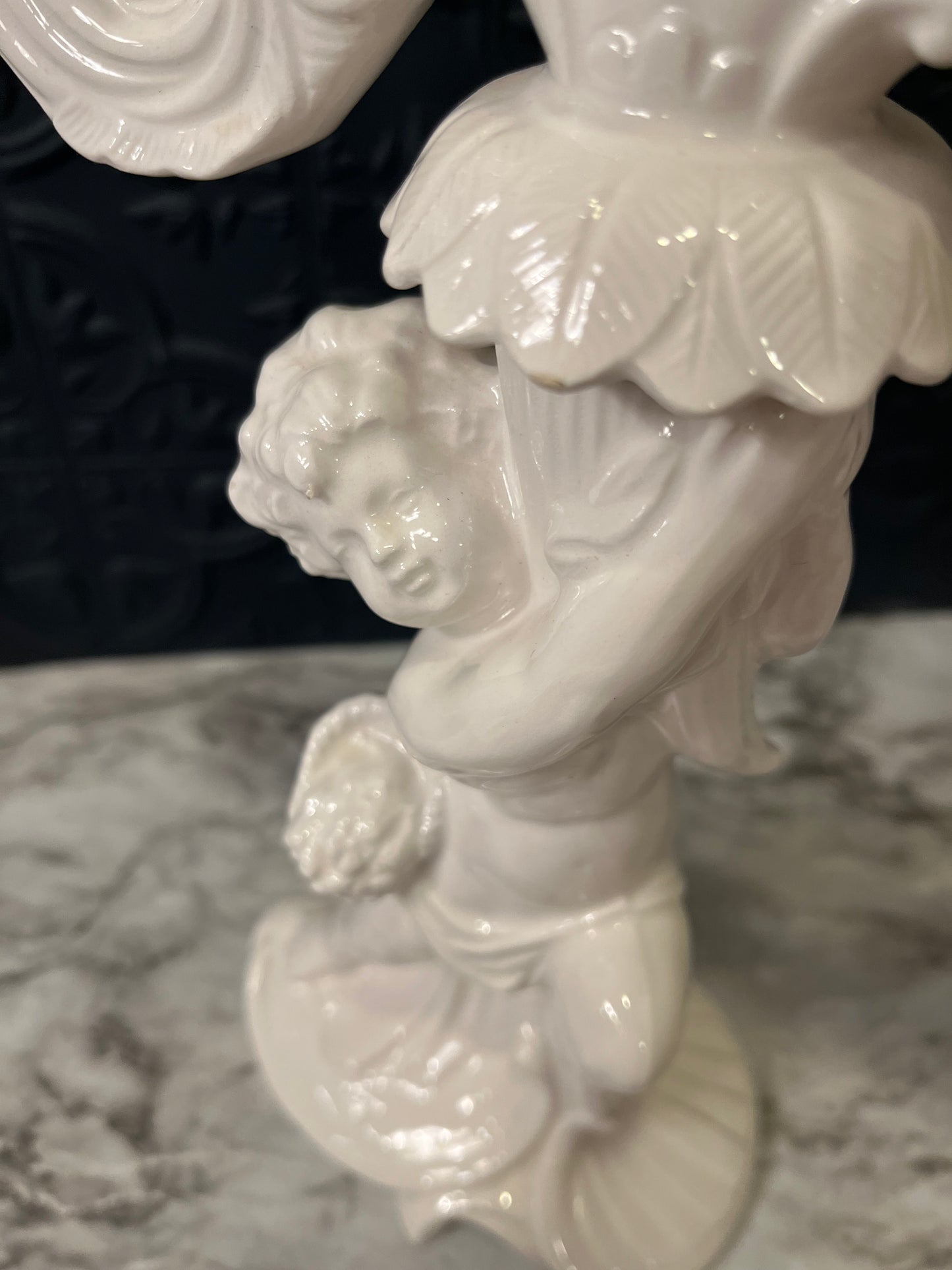 White Cherub candelabra