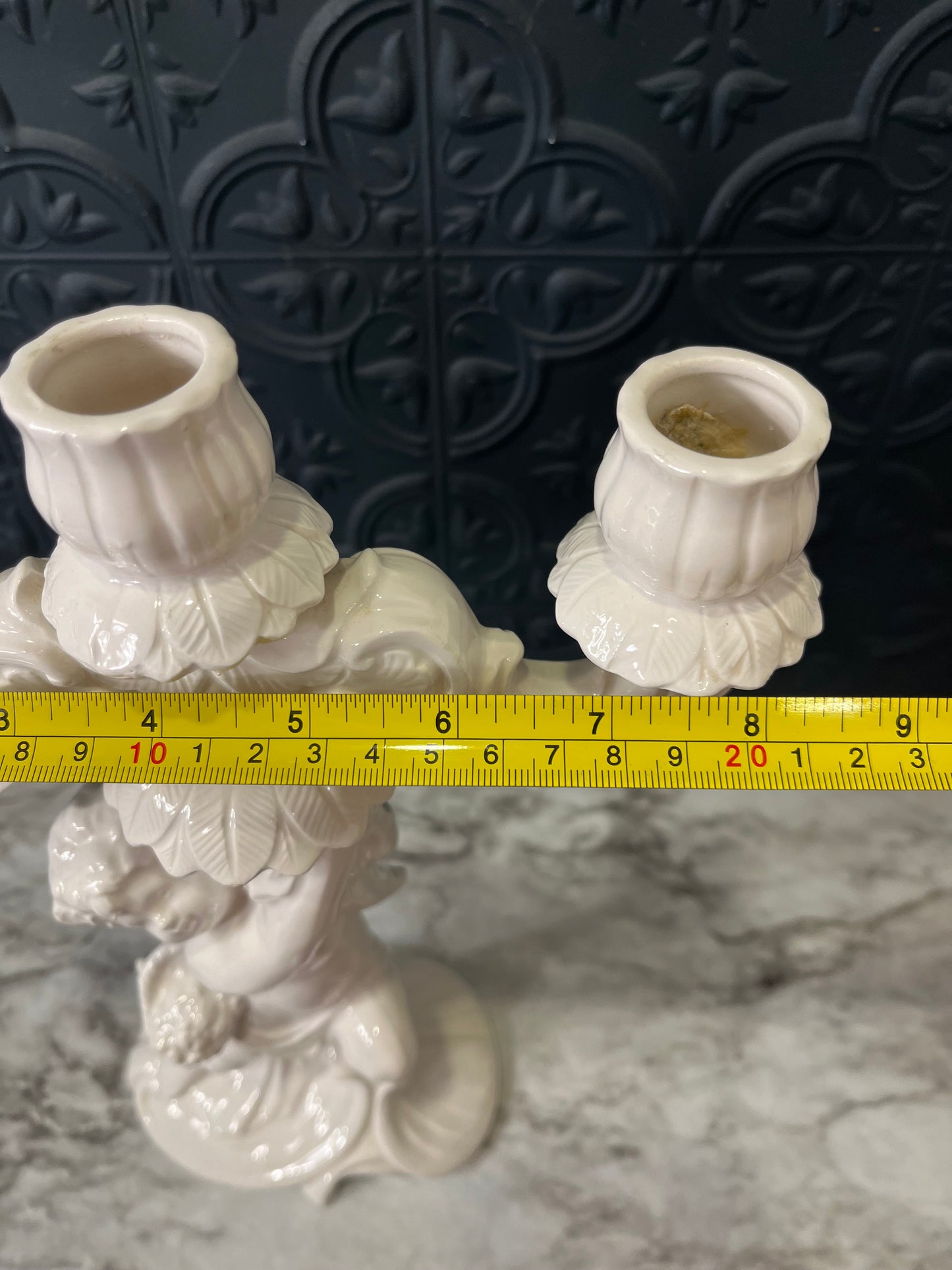White Cherub candelabra