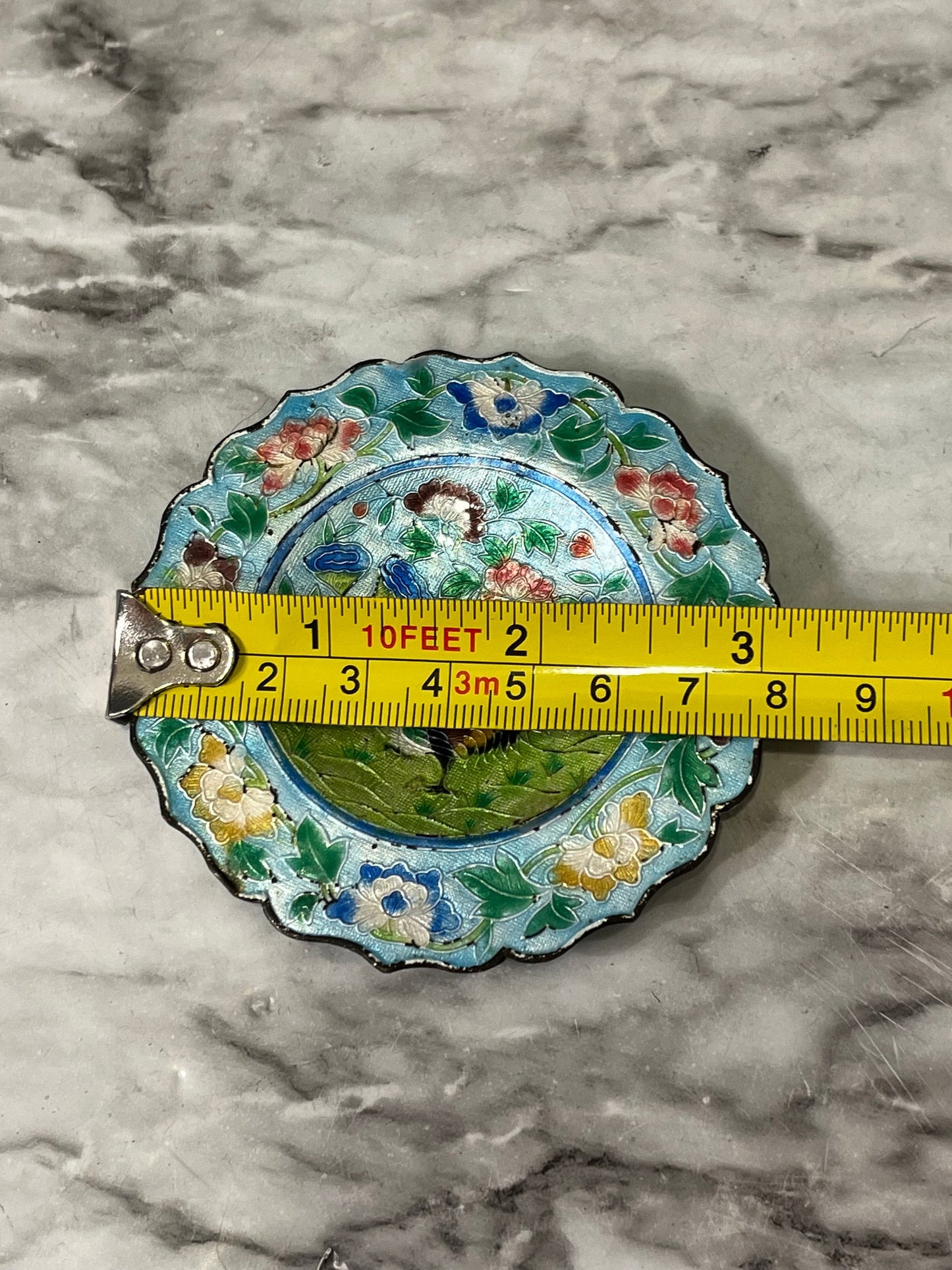 Mini Cloisonne Plate with Rooster
