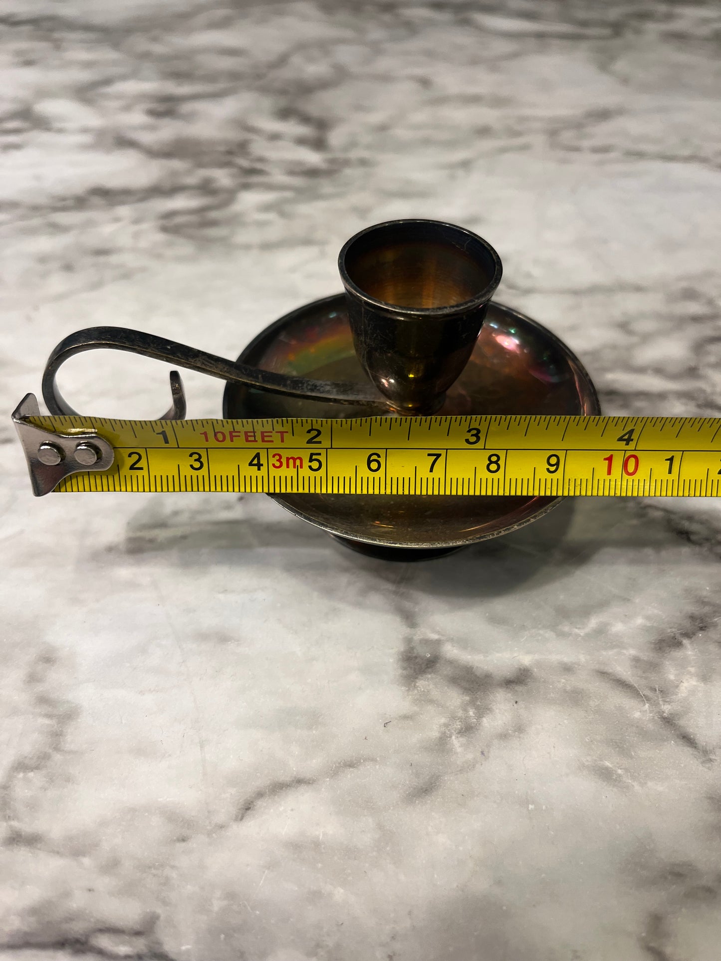 Silver Plate Chamber Candle Stick Round