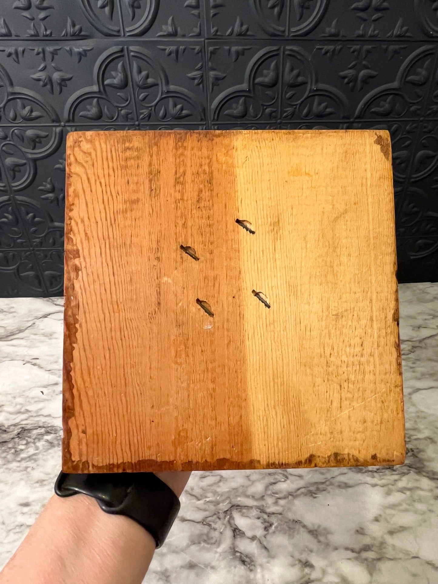 Wood Pedestal Pillar Candle Holder