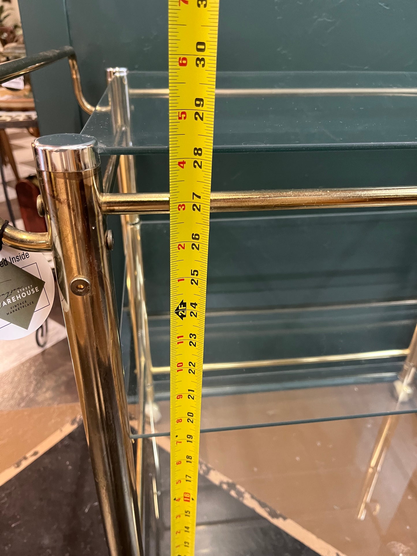 Brass and Glass Bar Cart