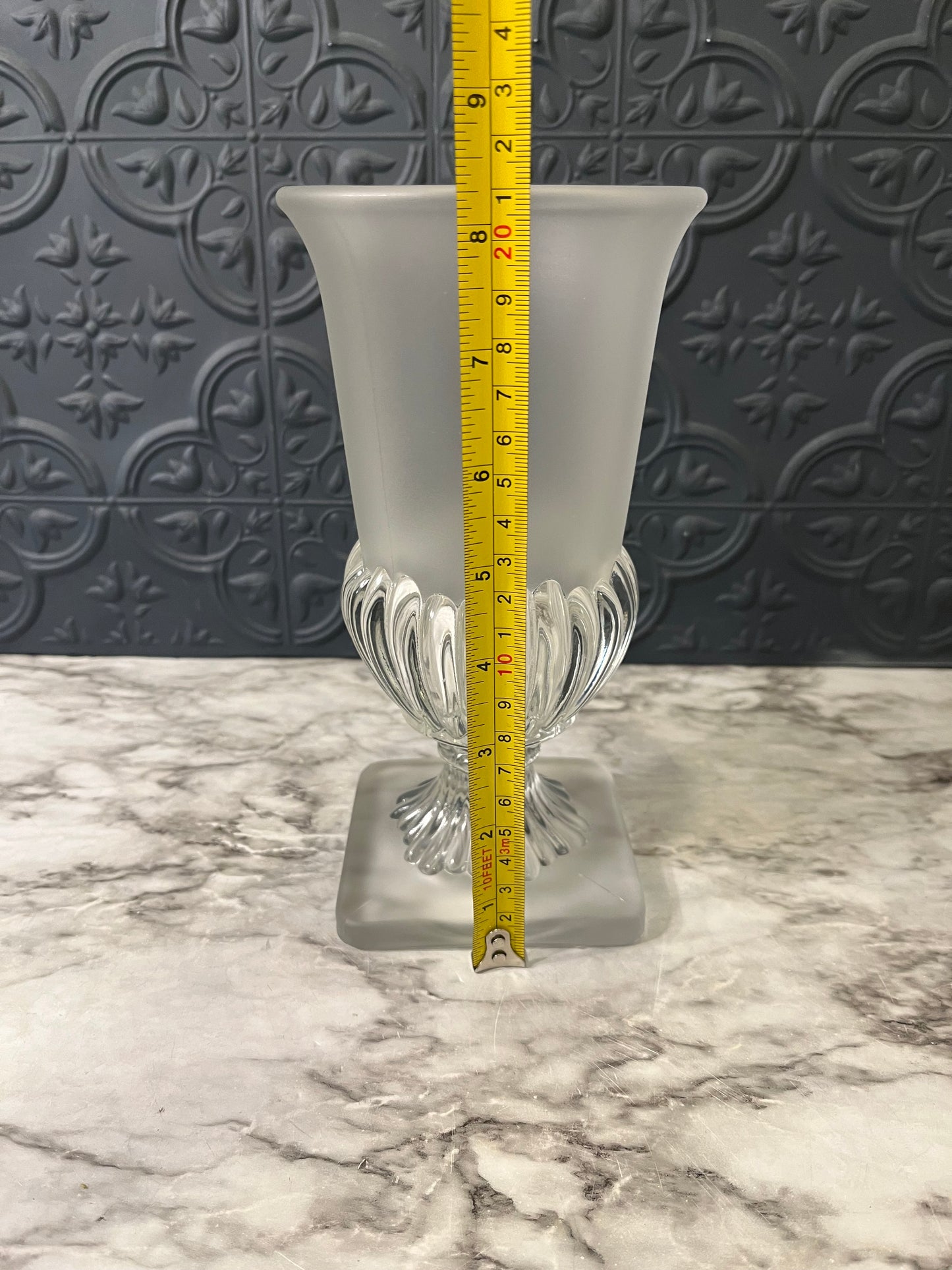 Frosted and Clear Glass Vase