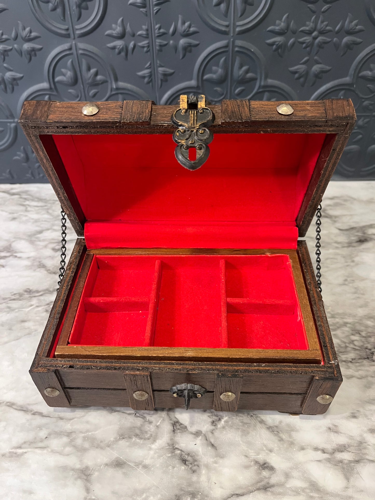 Wooden Pirate Ship Jewelry Box
