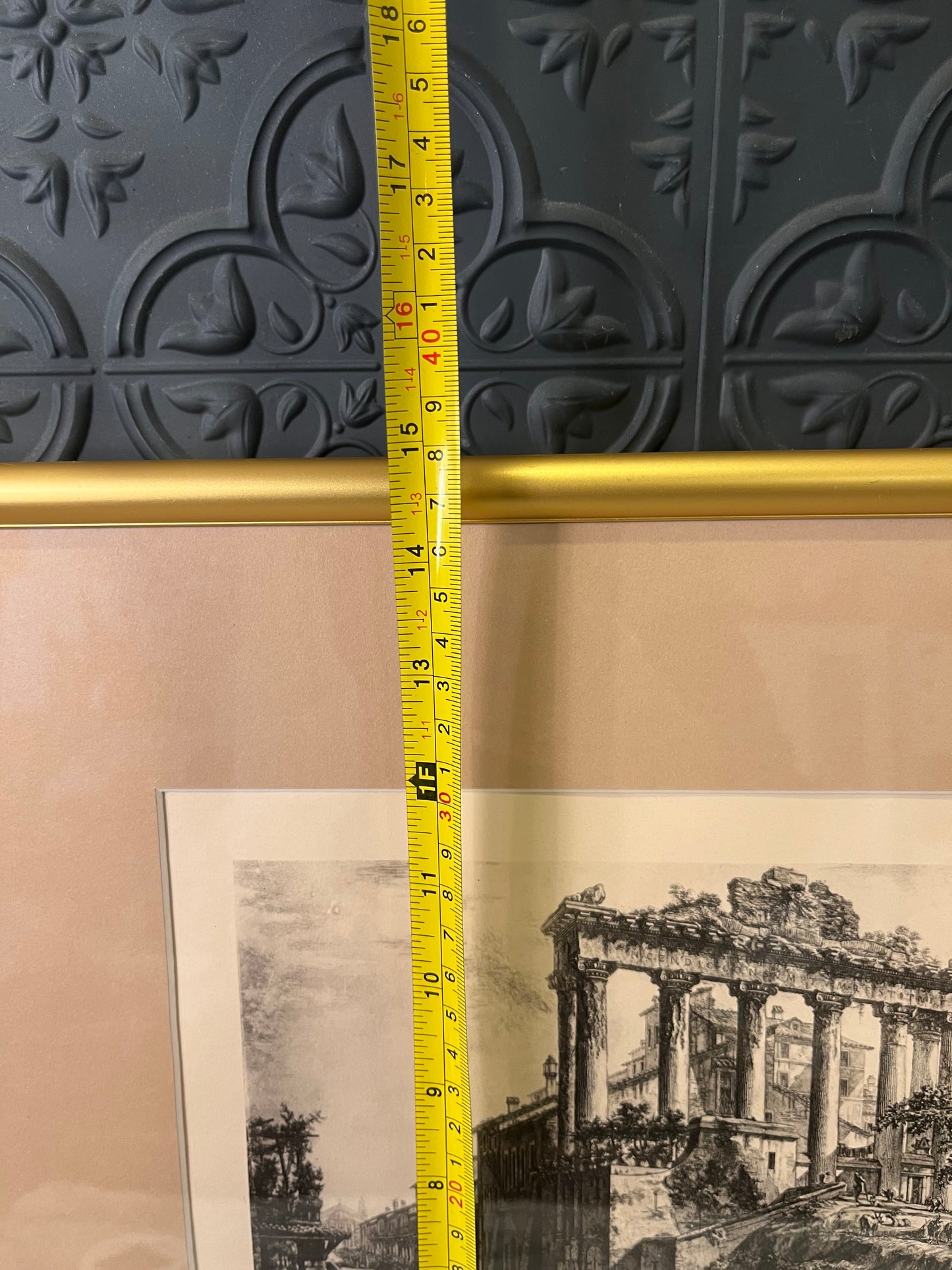 Temple of Concordia print in gold frame