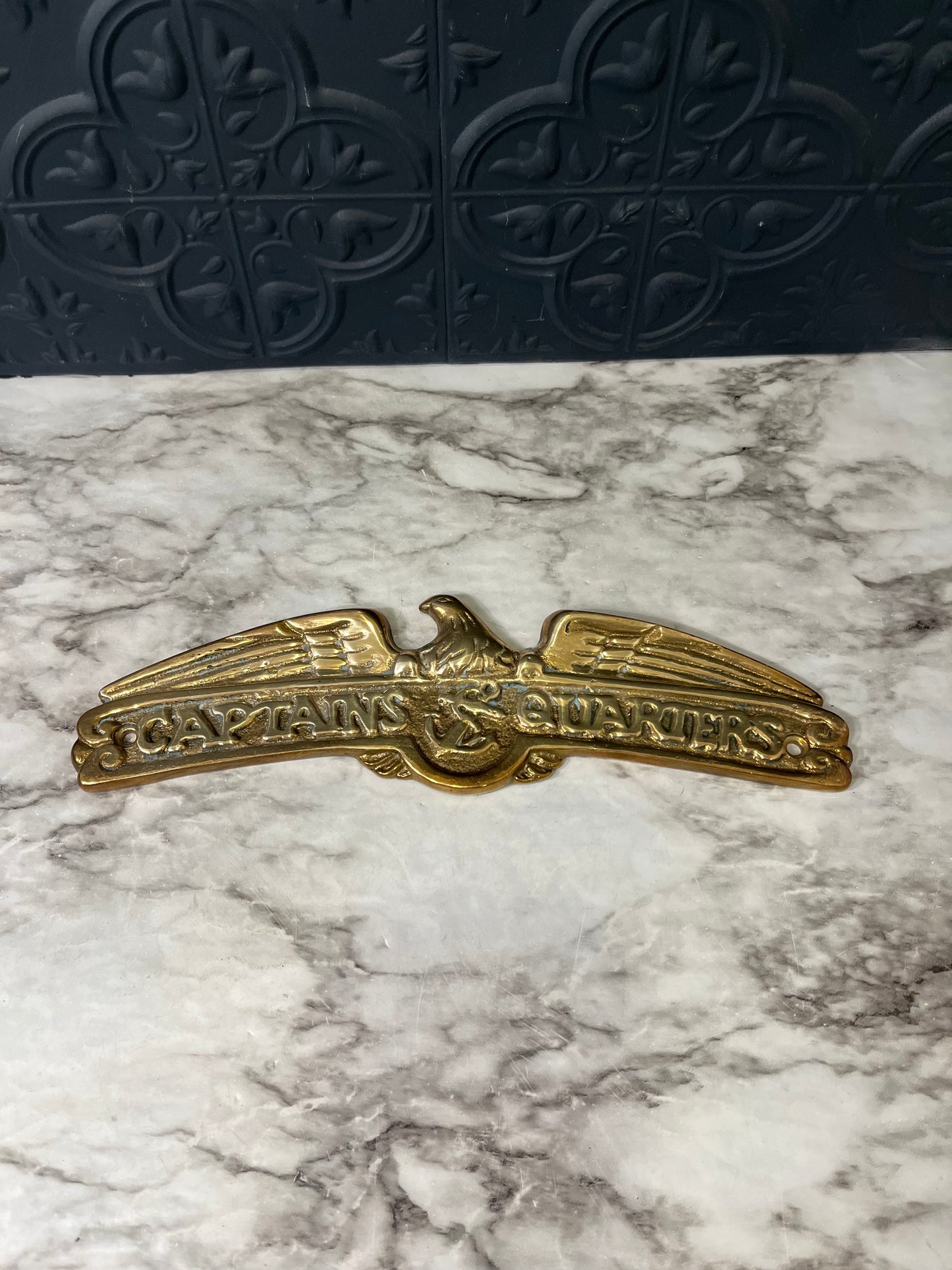 Brass Captains Quarters Door Plaque