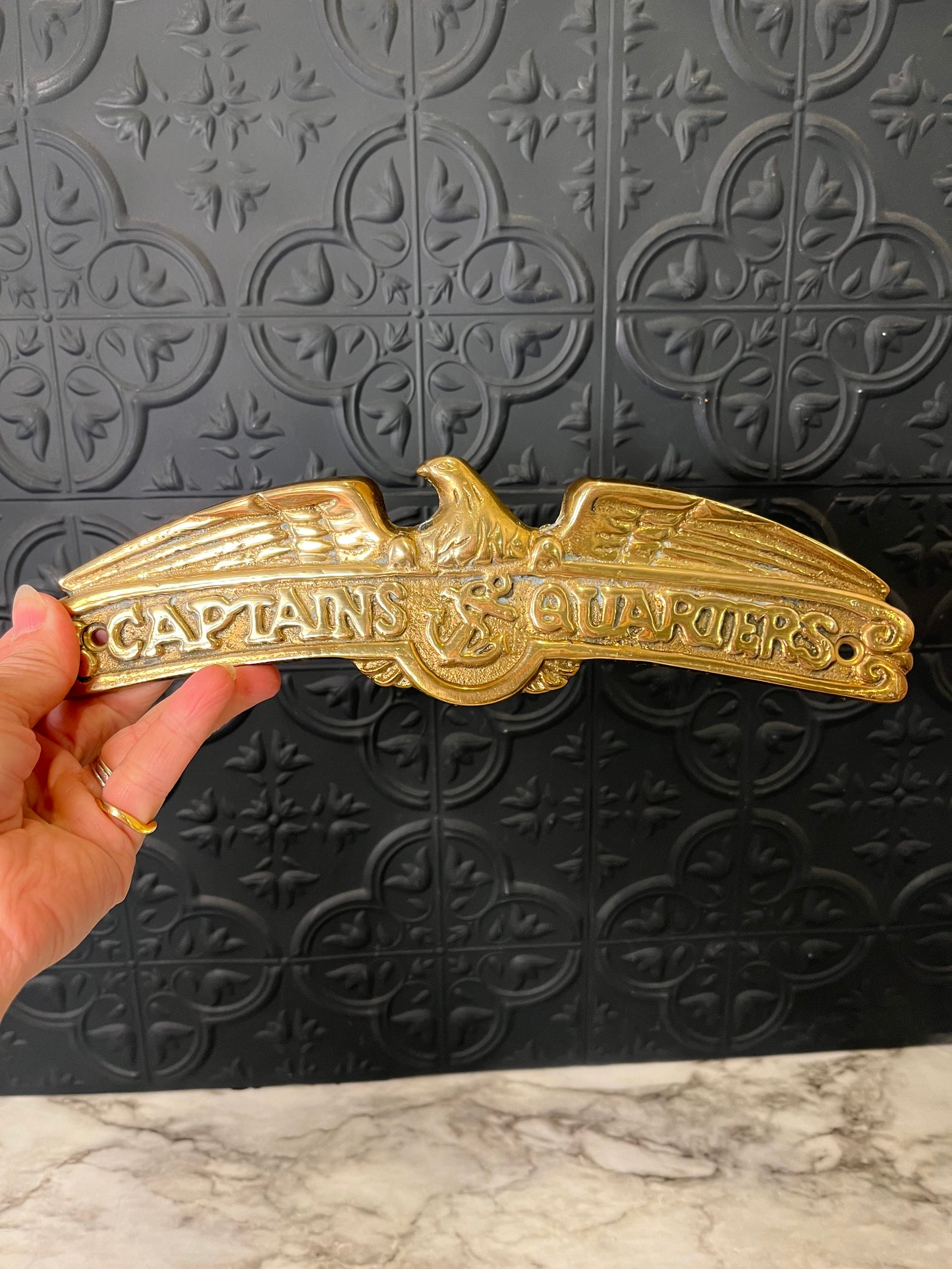 Brass Captains Quarters Door Plaque