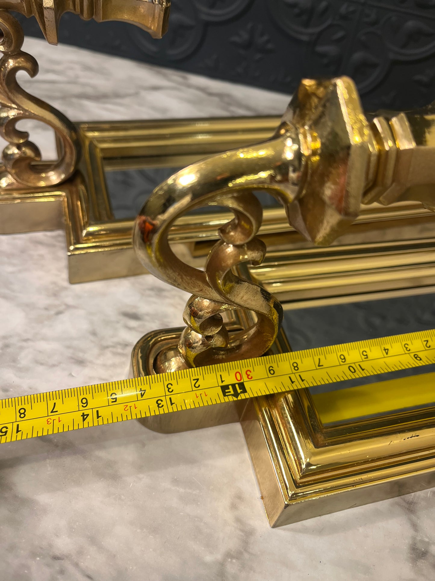Gold Syroco Mirrored Candle Sconces x 2