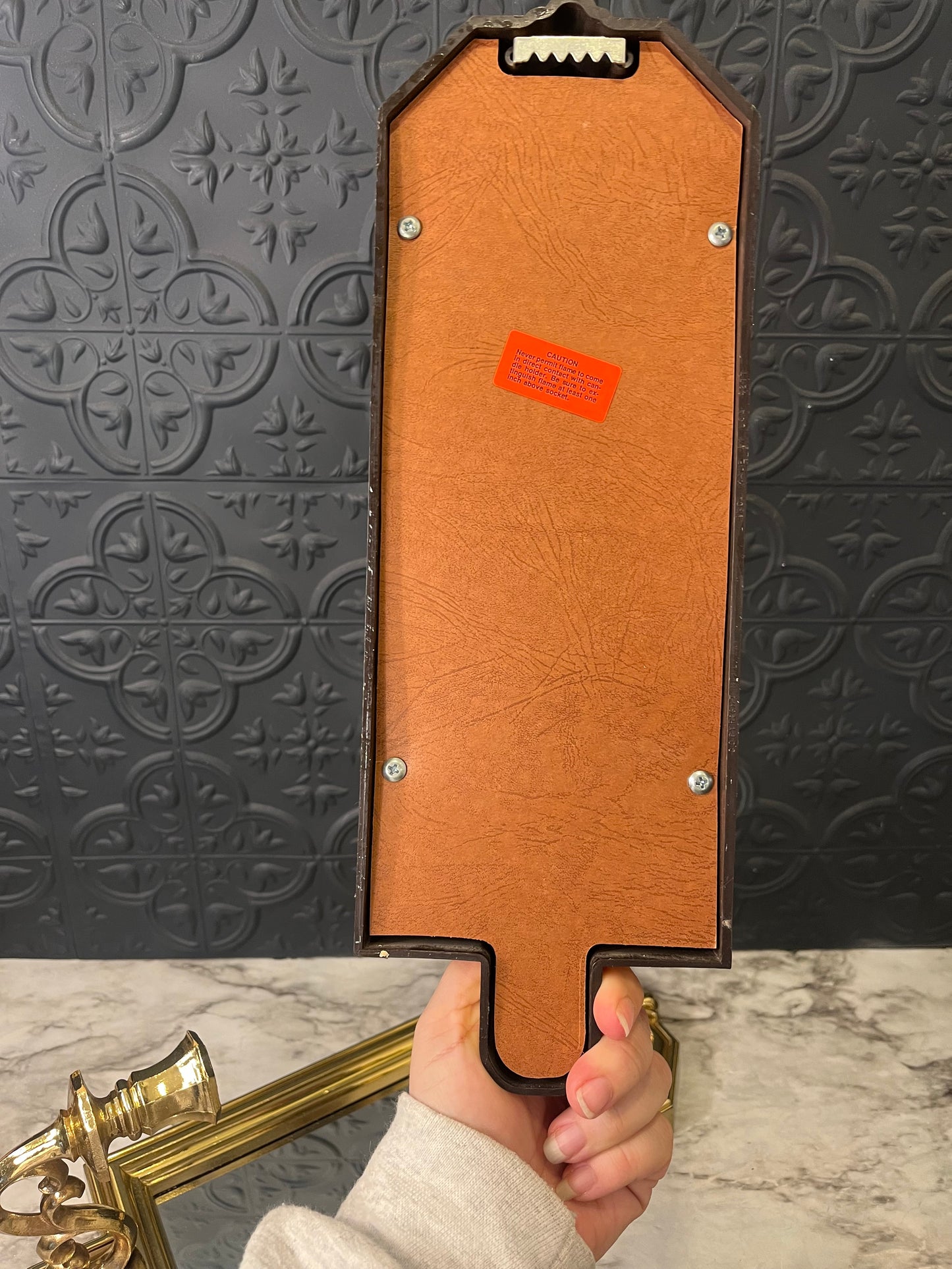 Gold Syroco Mirrored Candle Sconces x 2