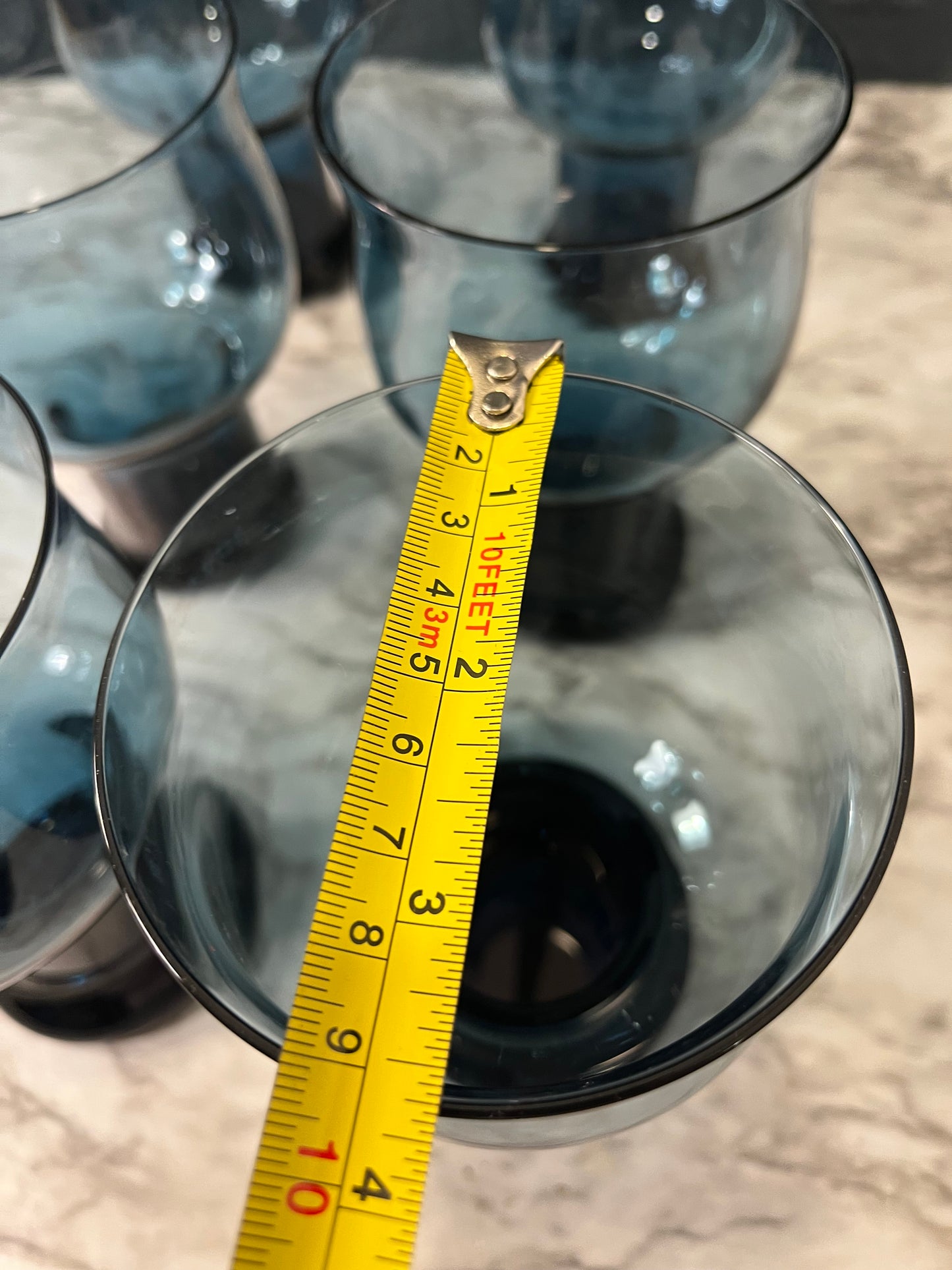 Lenox Clarion blue glasses x6