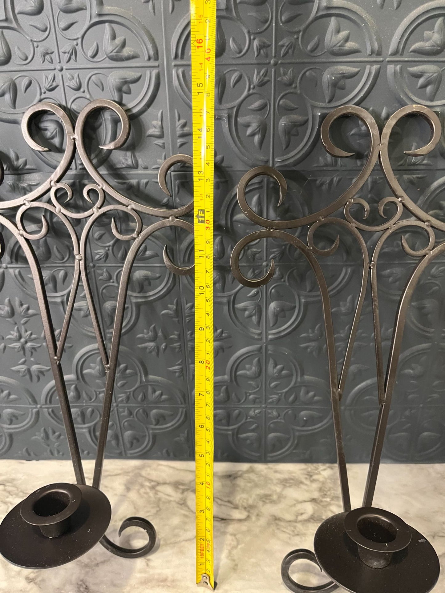 Black Metal Sconces Set of 2
