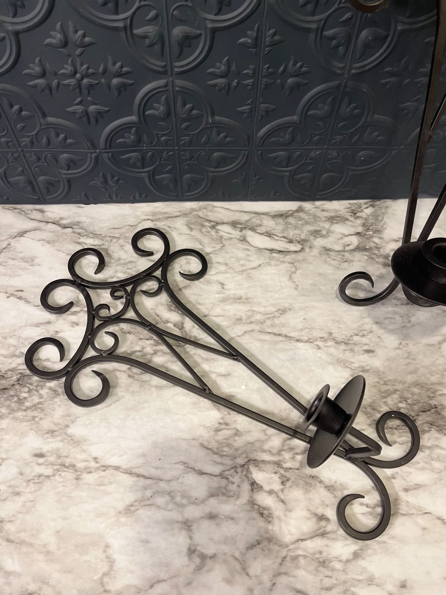 Black Metal Sconces Set of 2