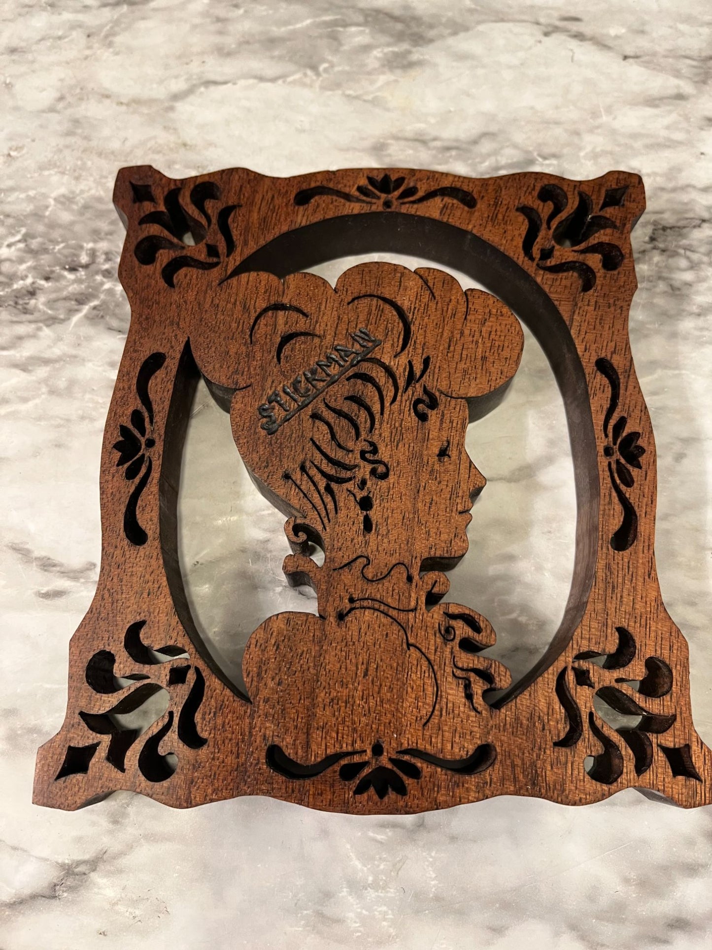 Laser Cut Woman on Wood