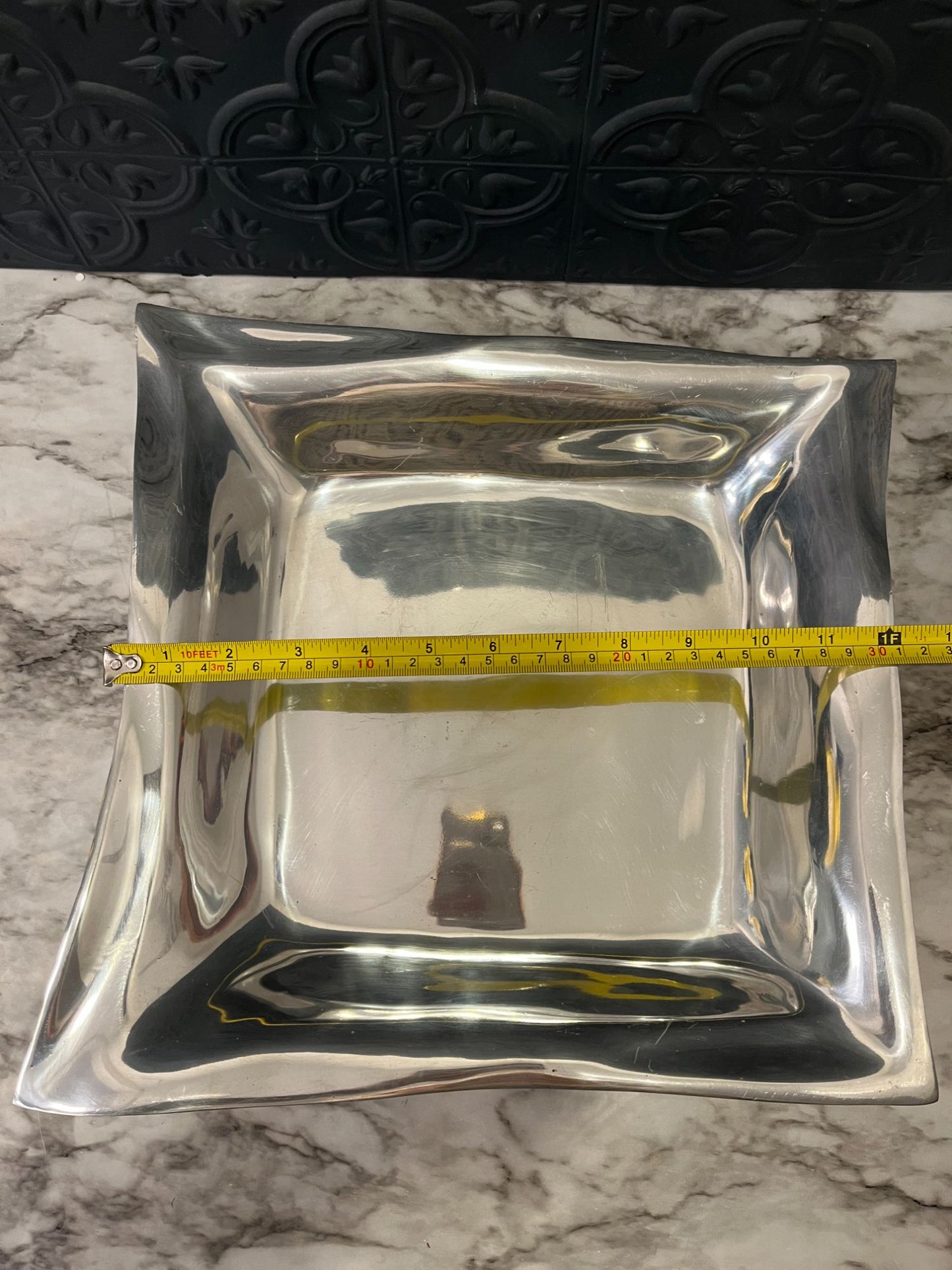 Polished Pewter Serving Tray