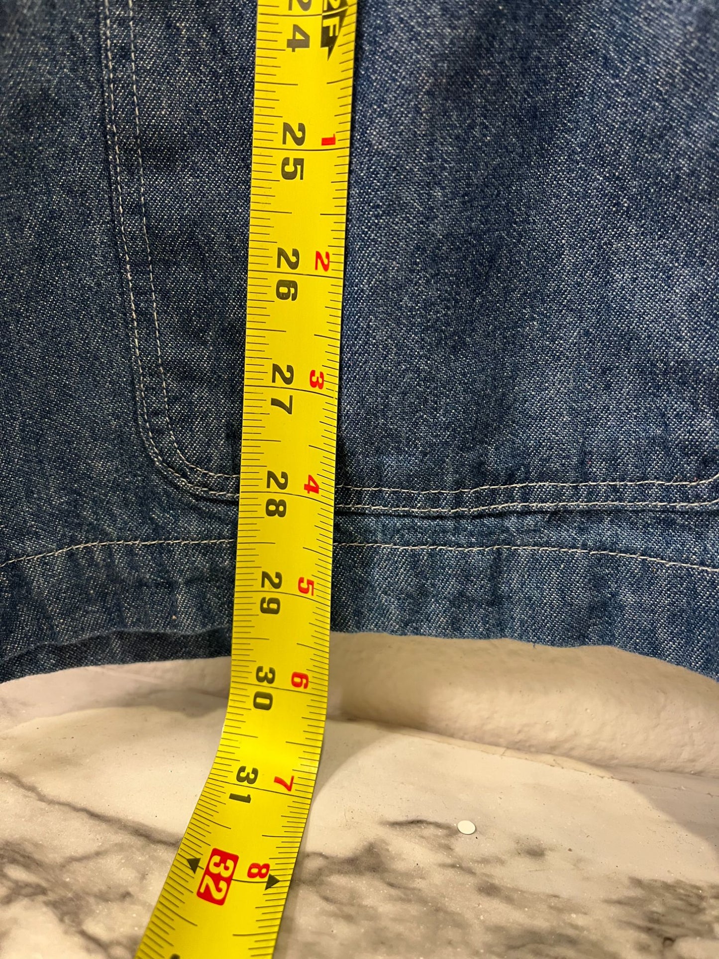Vintage Capacity Denim Jacket With Red Plaid Collar