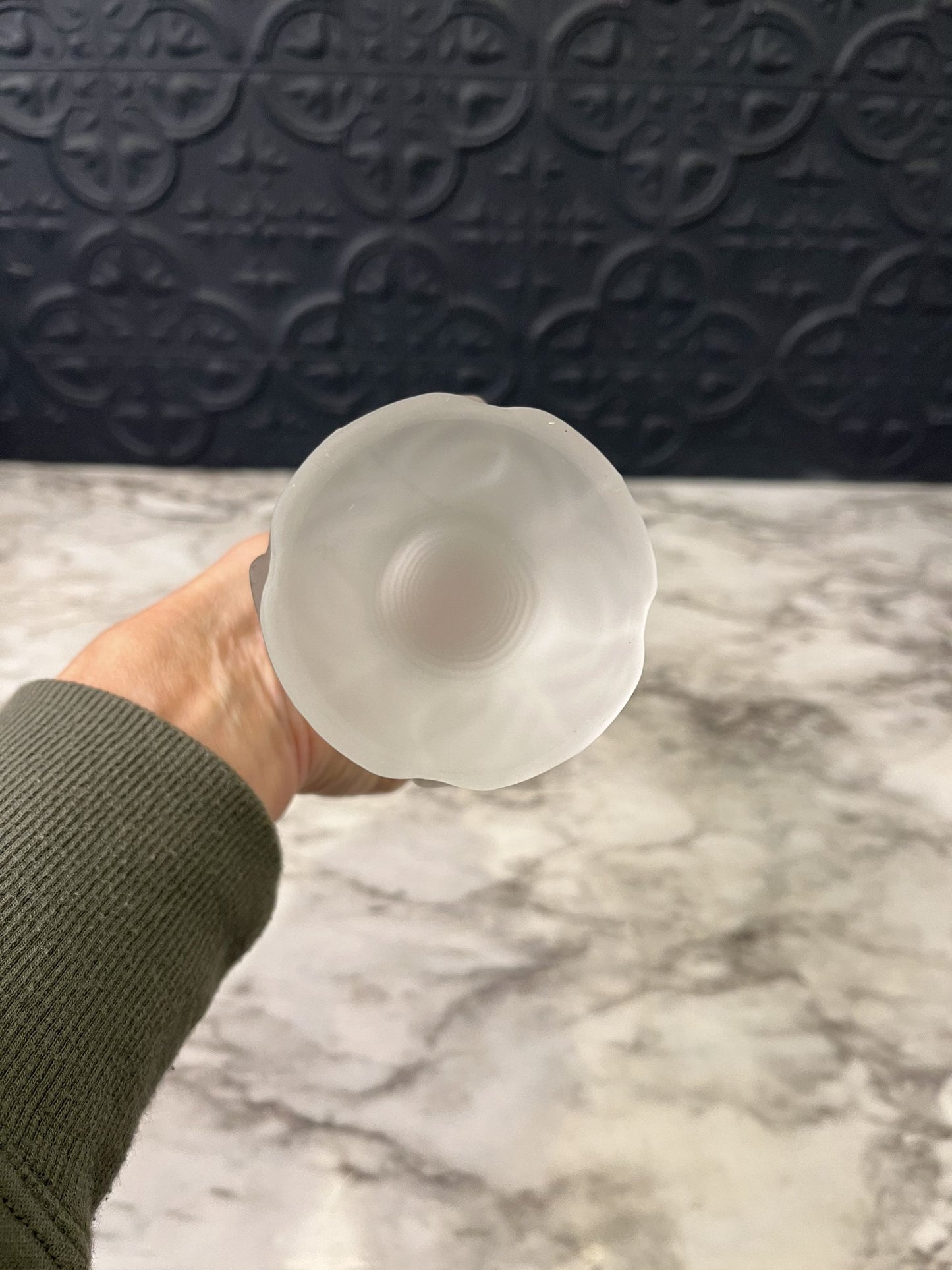 Viking Frosted Cabbage Bud Vase