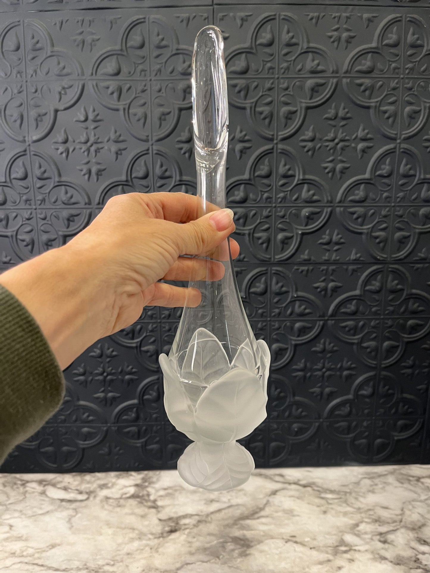 Viking Frosted Cabbage Bud Vase