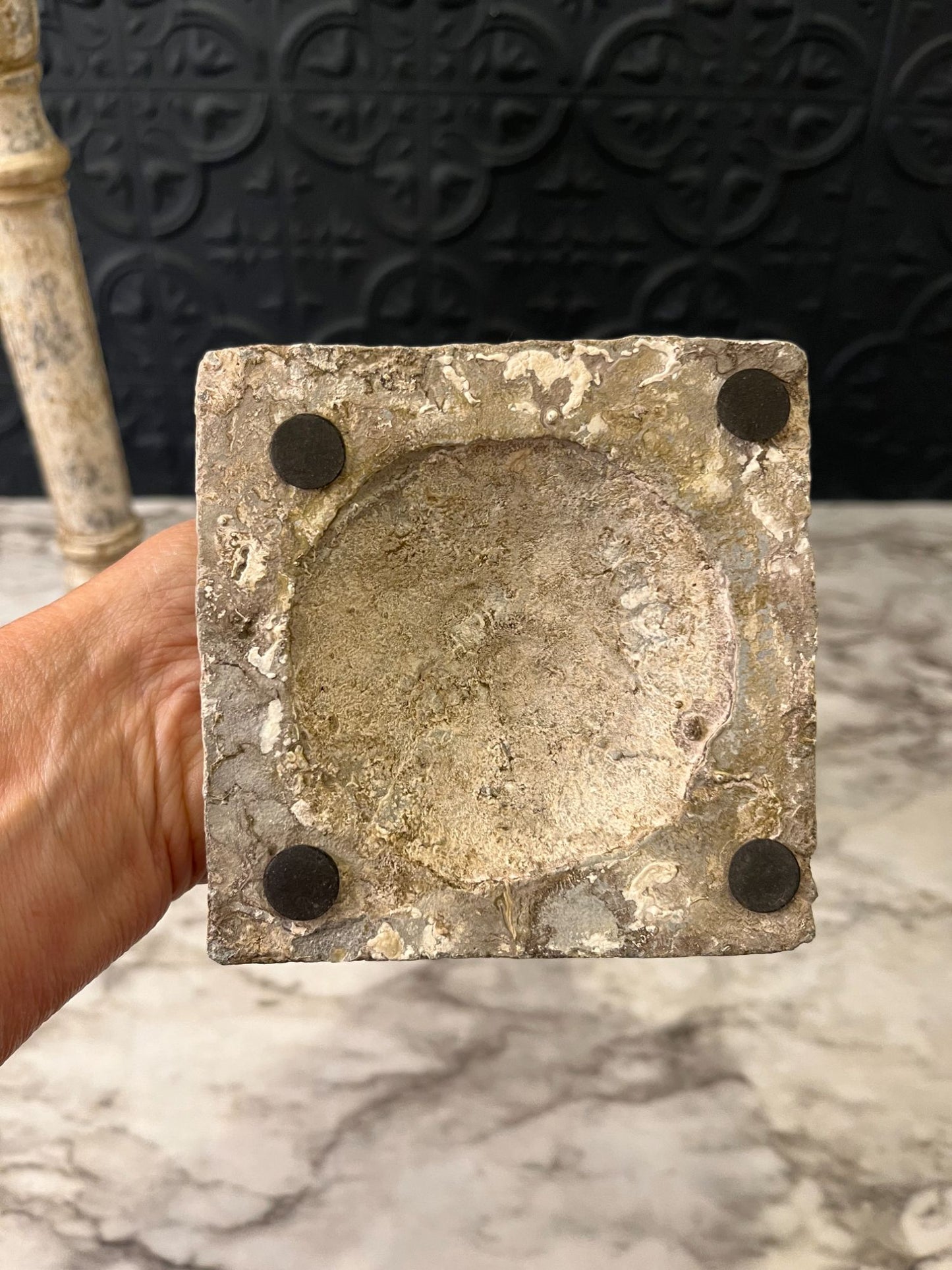 Tall Cream Metal Candle Holders x 2