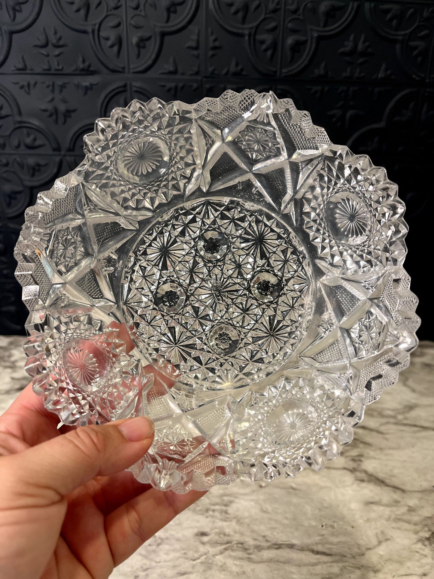 Deep Cut Glass Bowl does have Chips
