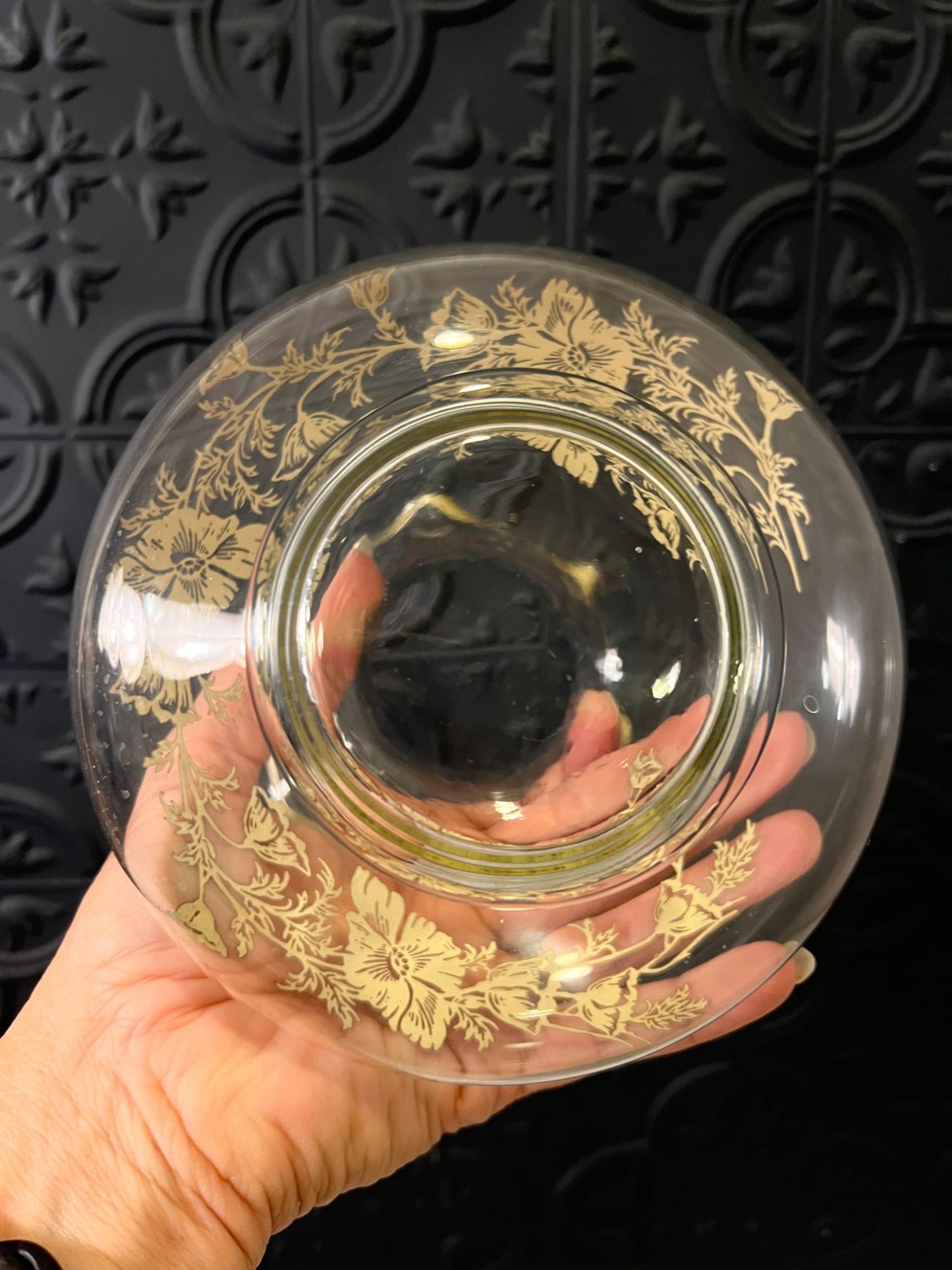 Silvercity Clear Glass Vase With Silver Flowers