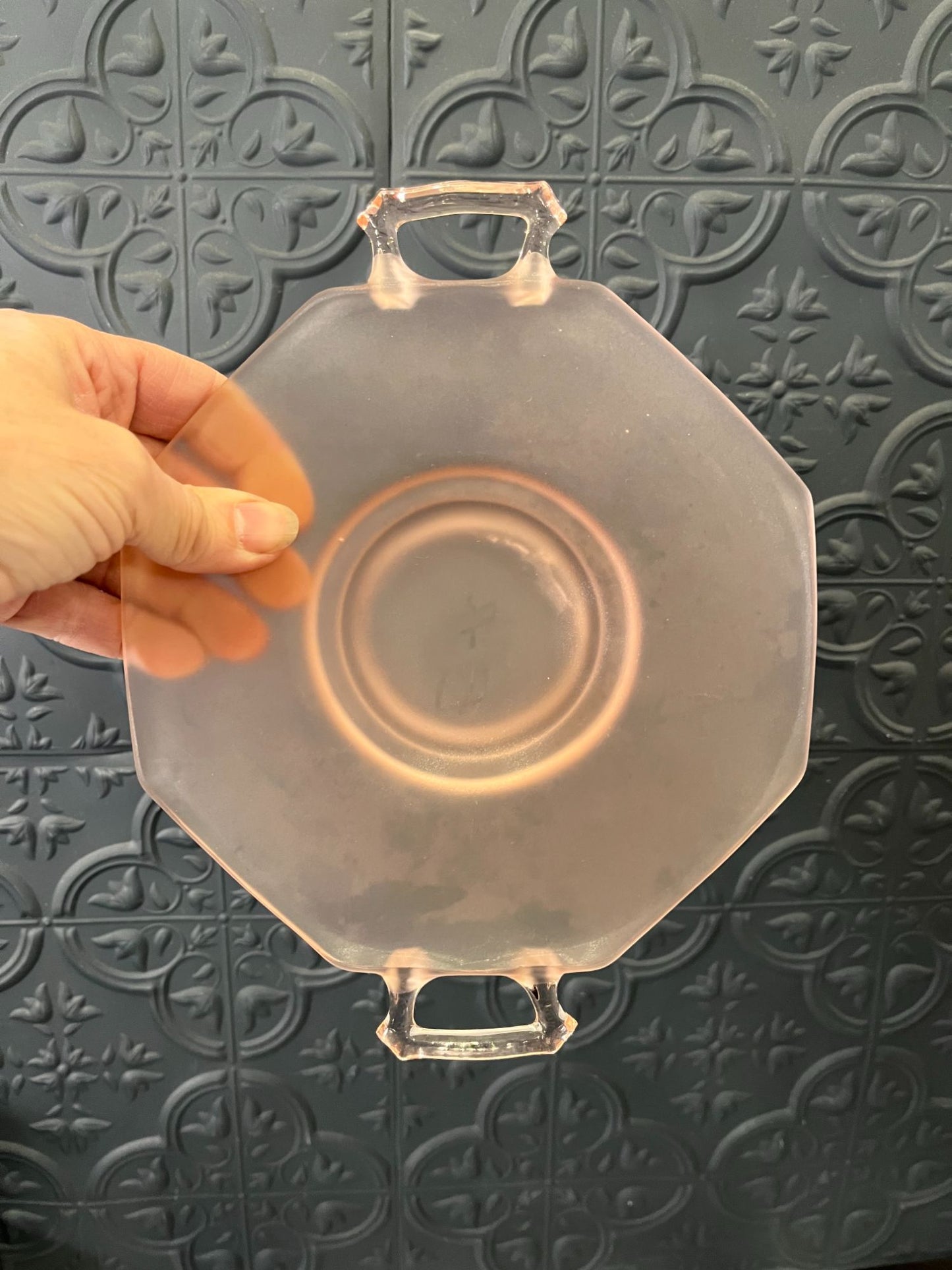 Frosted Pink Tray With Handles