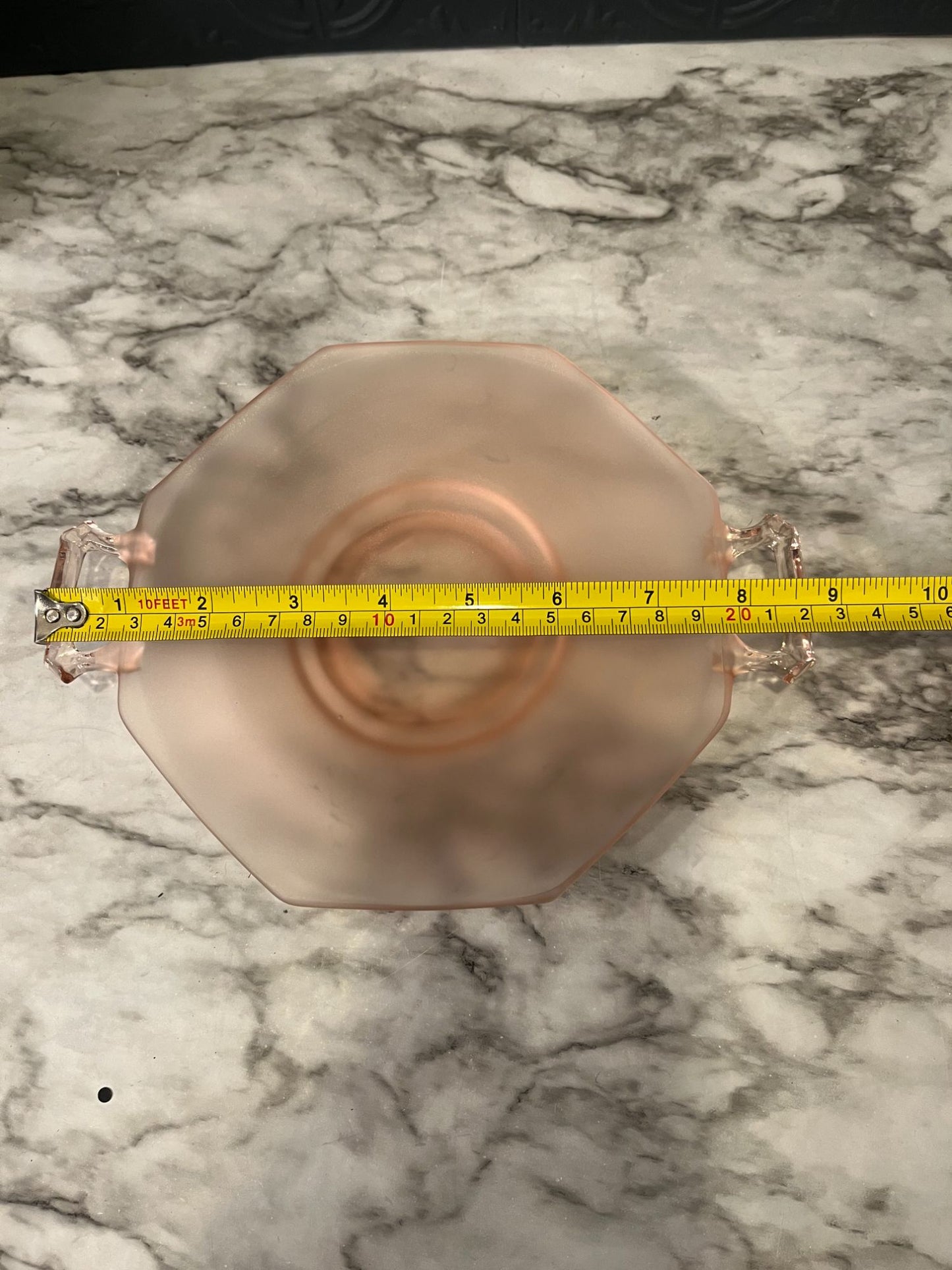 Frosted Pink Tray With Handles
