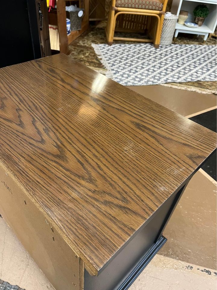 Black and wood Dresser and Nightstand Set
