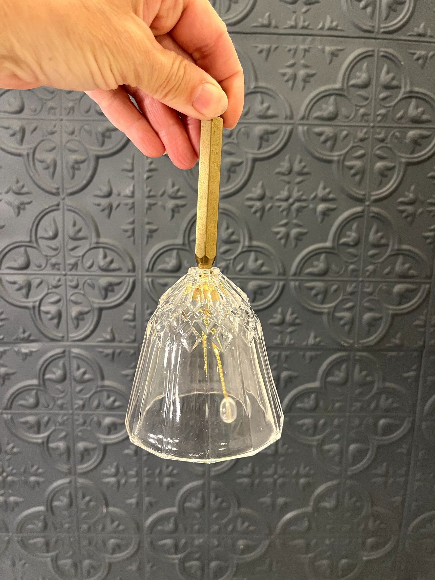 Crystal bell with brass handle
