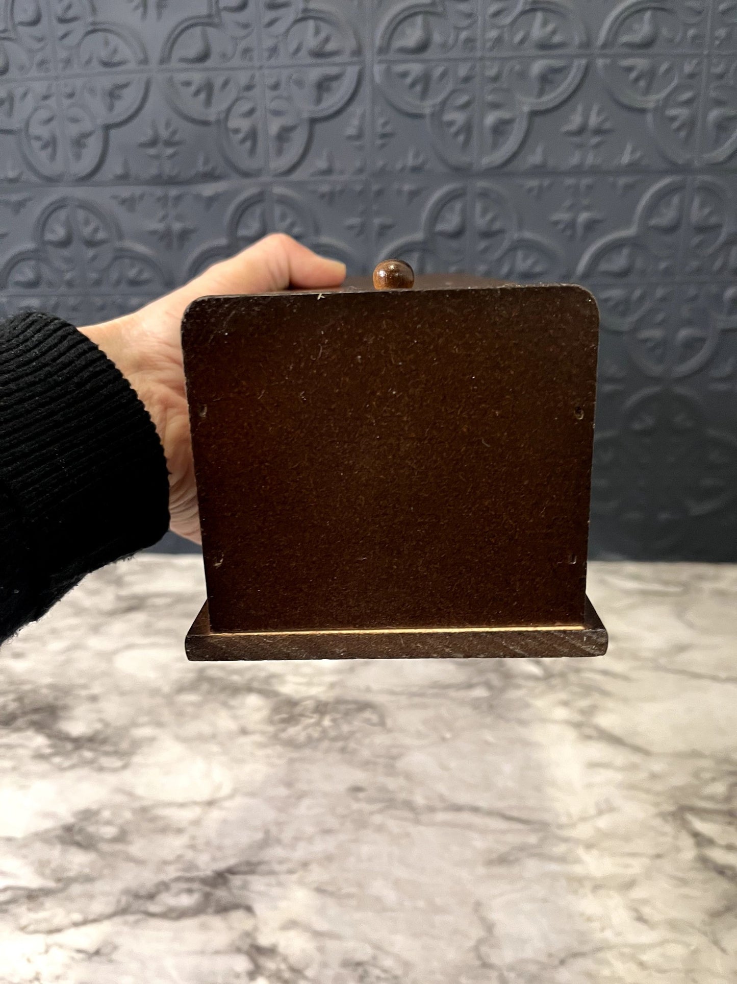 Tall Skinny Wood Jewelry Box With Drawers and Heart