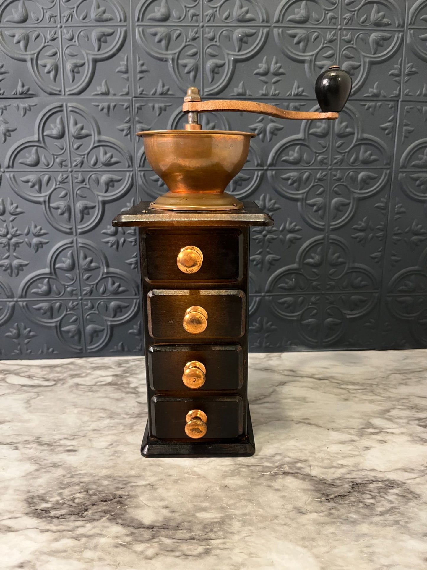 Wood Coffee Grinder with 4 drawers