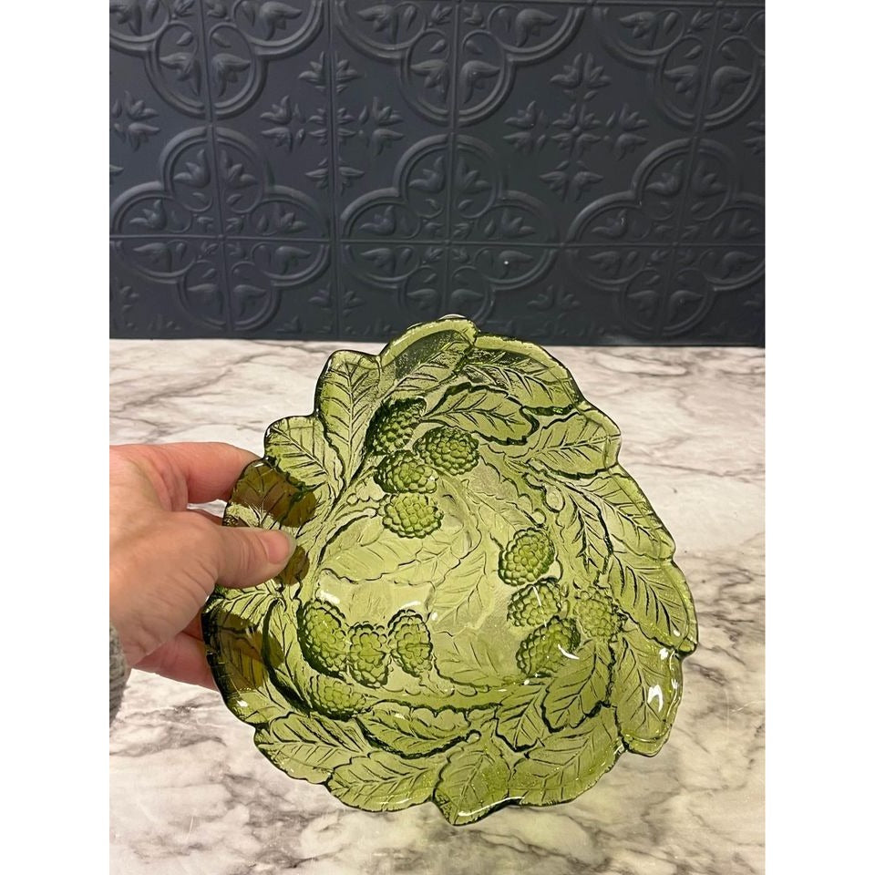 Green Glass Berry Bowl