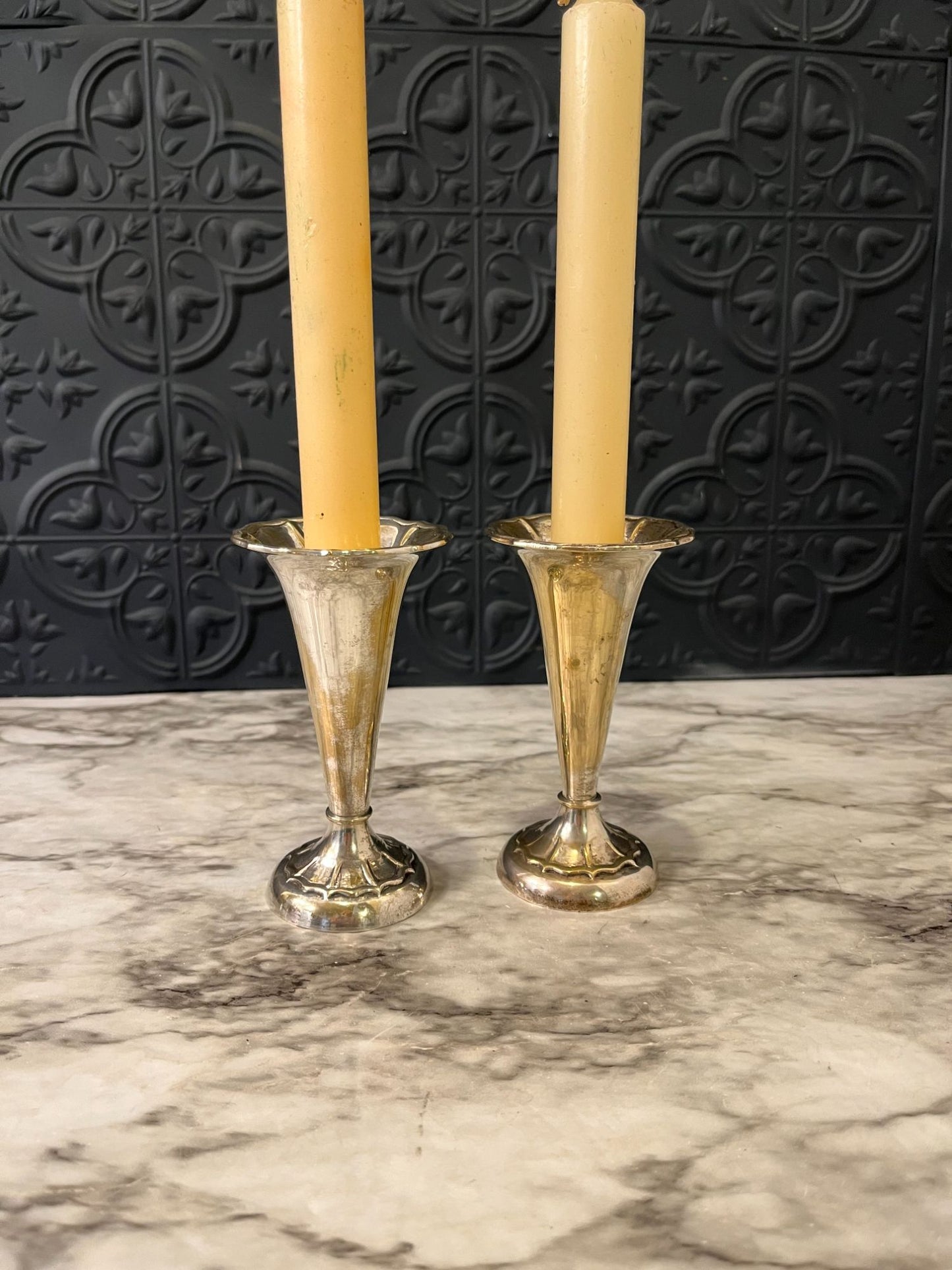 Dept 56 Silver Plate Candle Holders x 2