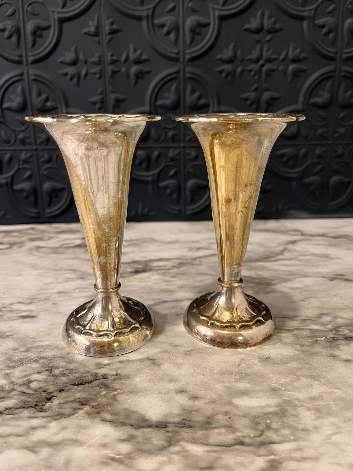 Dept 56 Silver Plate Candle Holders x 2