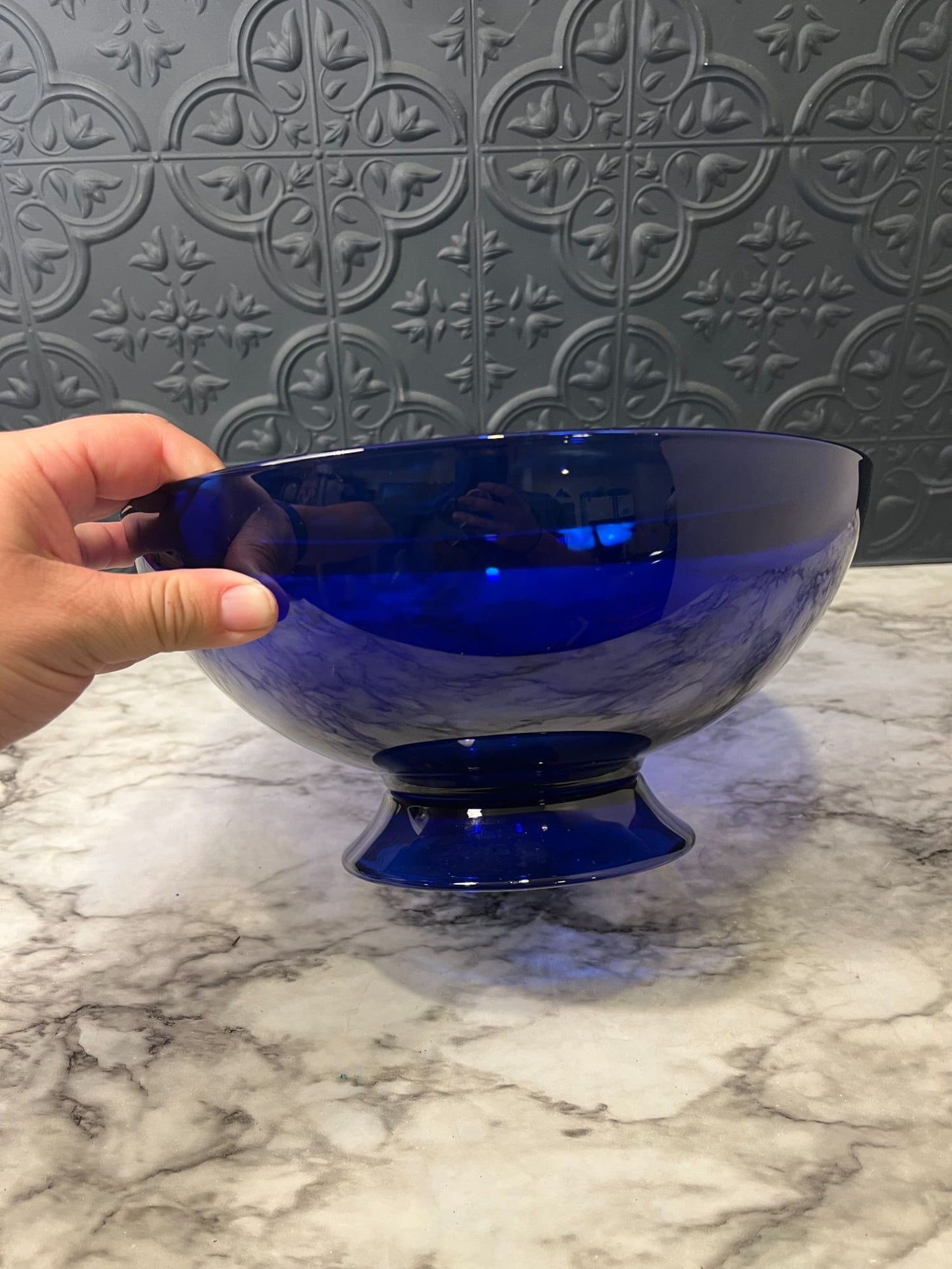 Large Cobalt Blue Glass Bowl