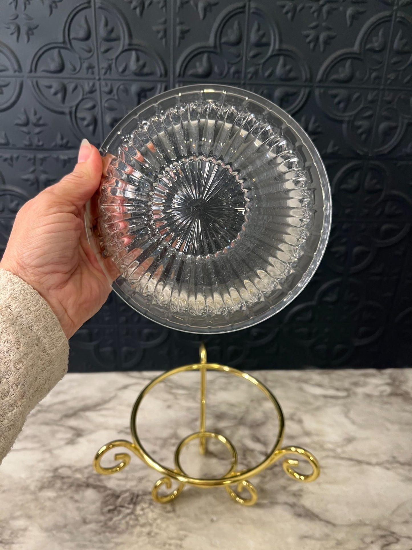 Mikasa Glass Bowl with Gold Stand