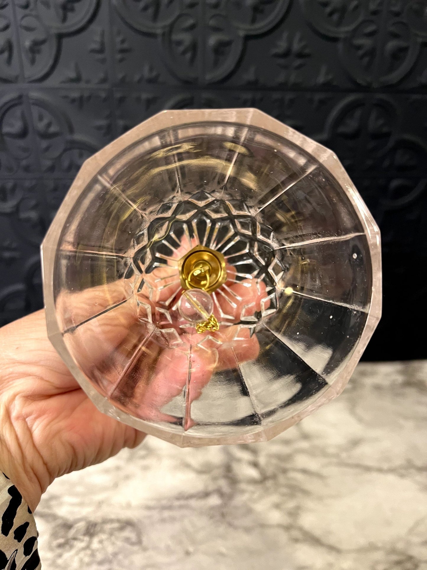 Crystal bell with brass handle