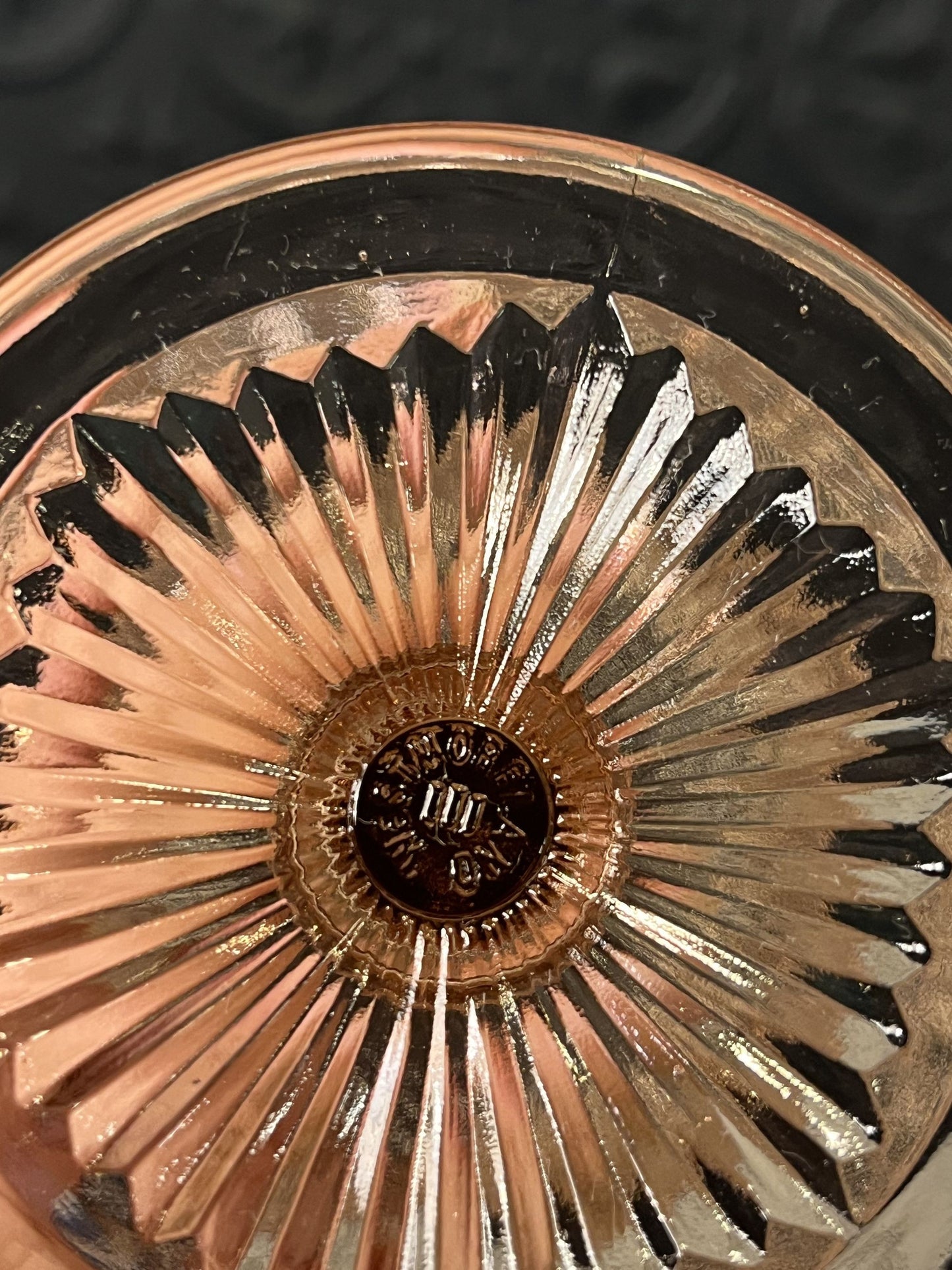 Pink Westmorland diamond point pedestal dish