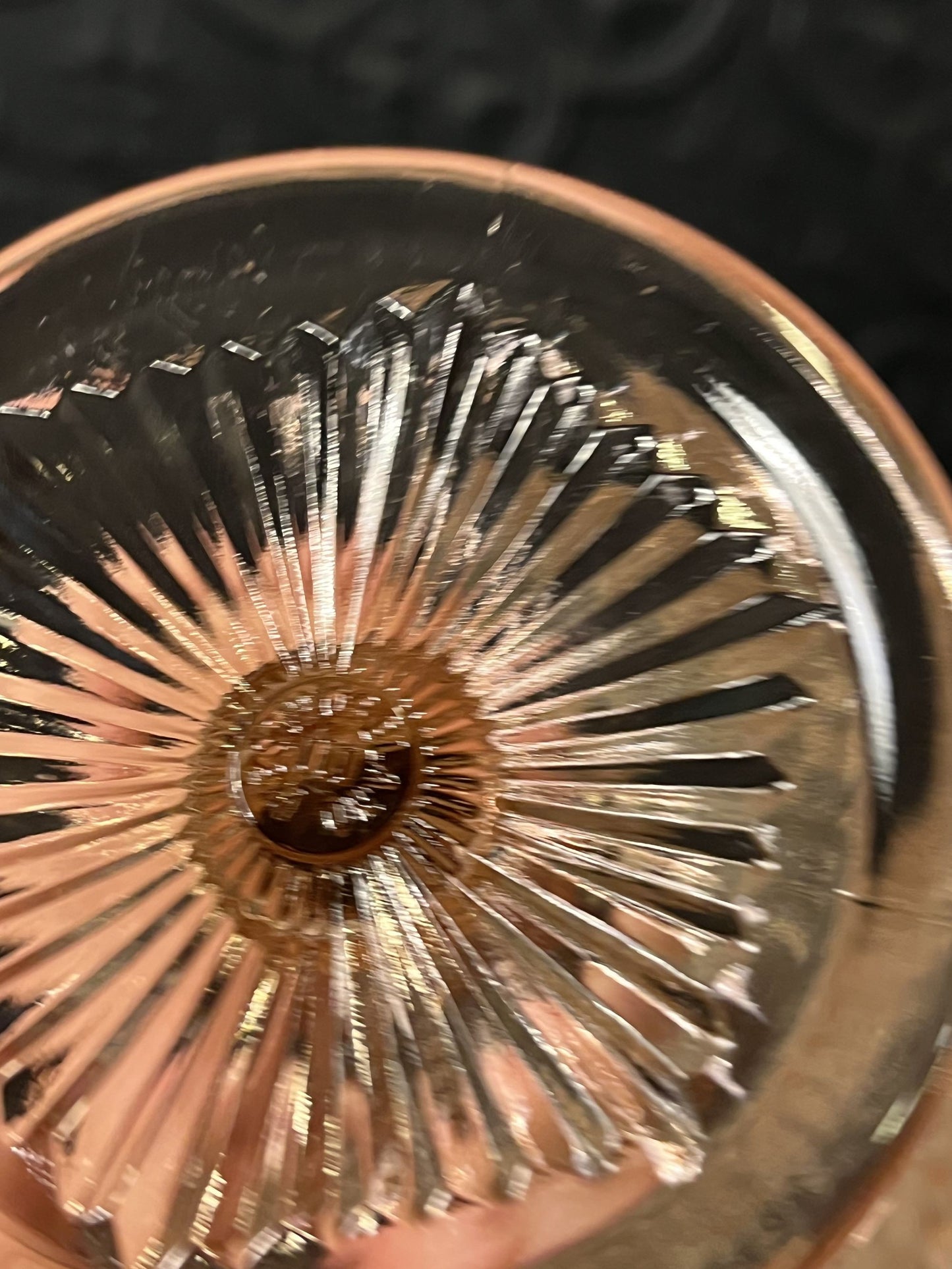 Pink Westmorland diamond point pedestal dish