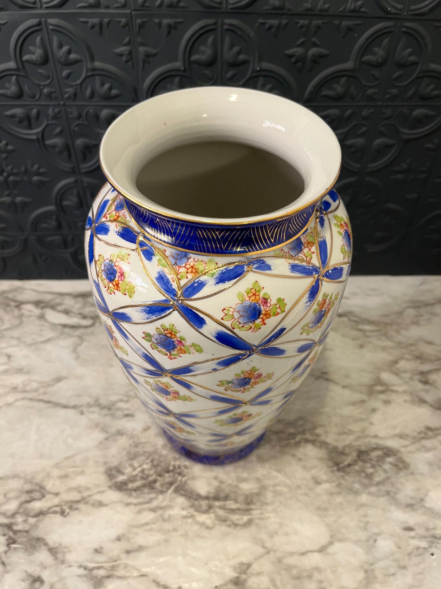 Blue and Gold Lemax Vase